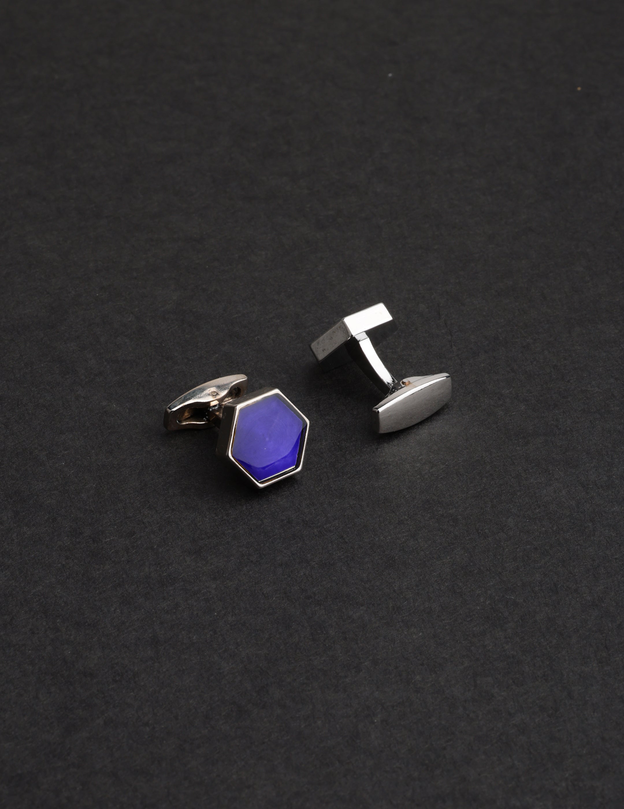 Purple Hexagon Cufflink