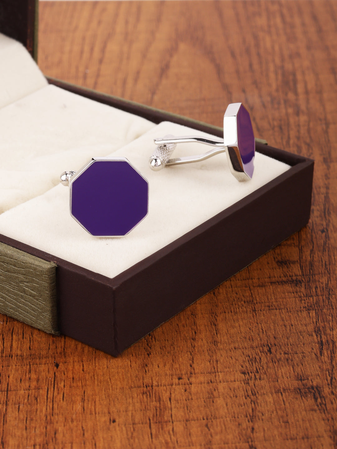 Purple Geometric Cufflink