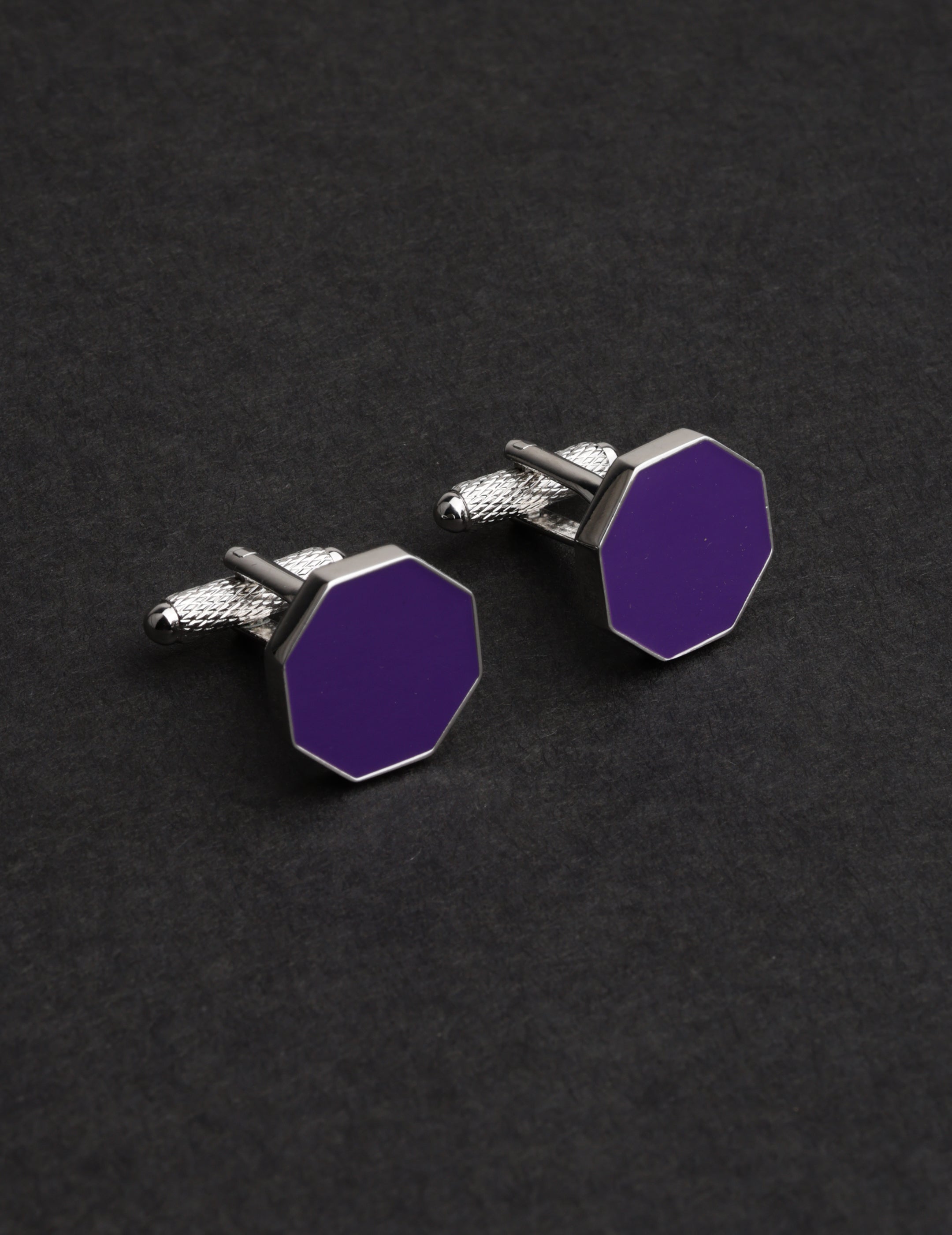 Purple Geometric Cufflink