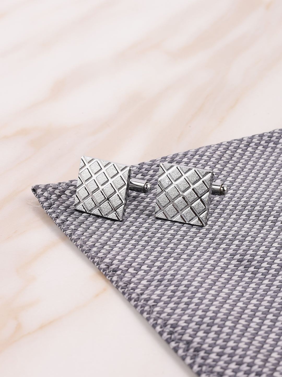 Silver Diamond Shape Cufflink