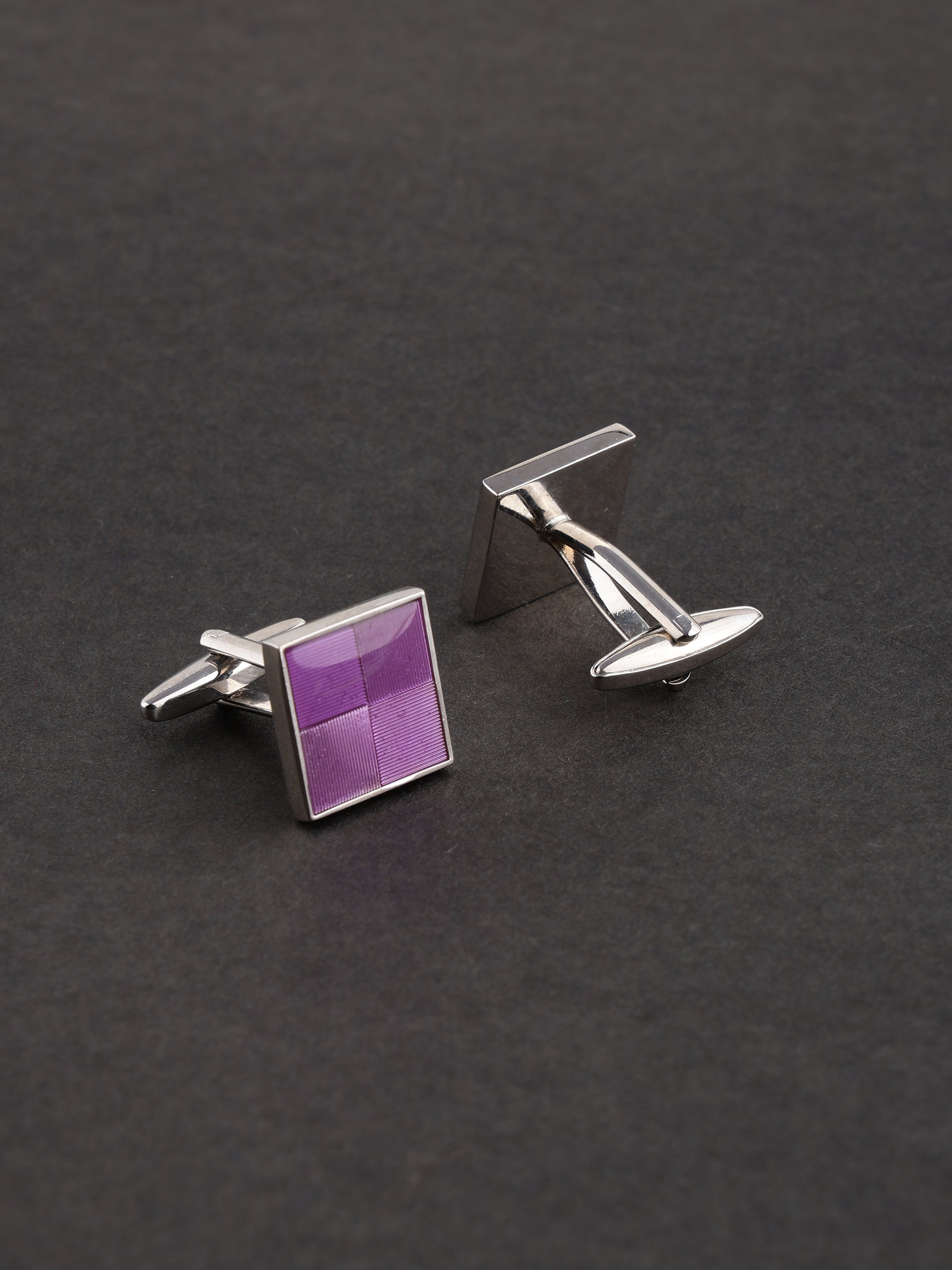 Purple Checkerboard Cufflink