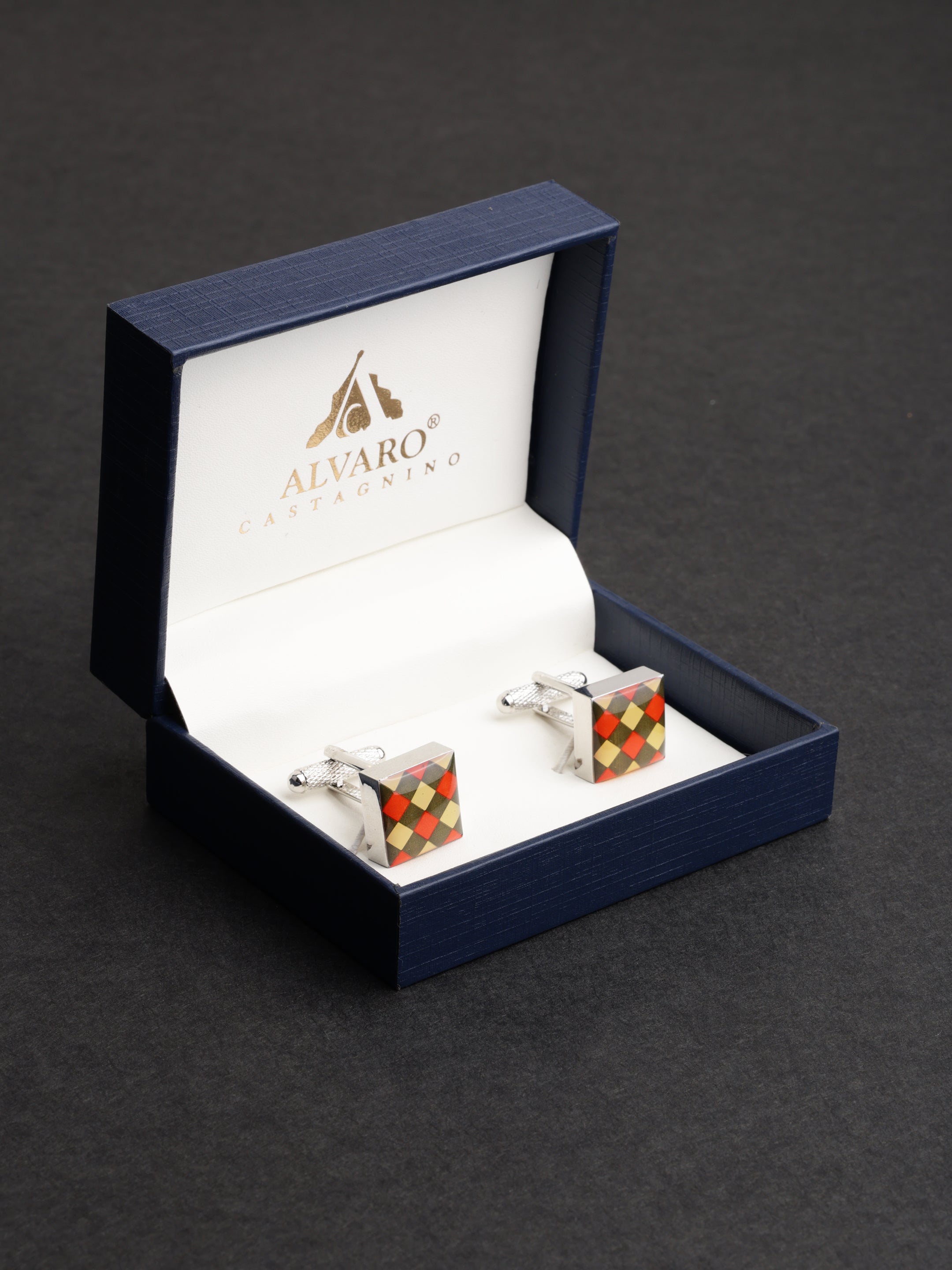 Multicolor Diamond Pattern Cufflink