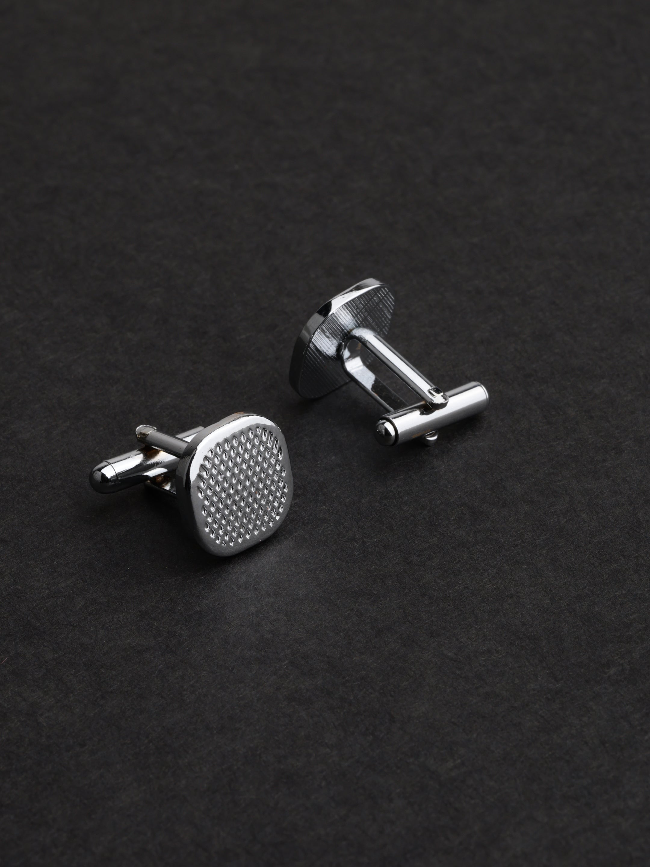 Round Designer Silver Cufflink