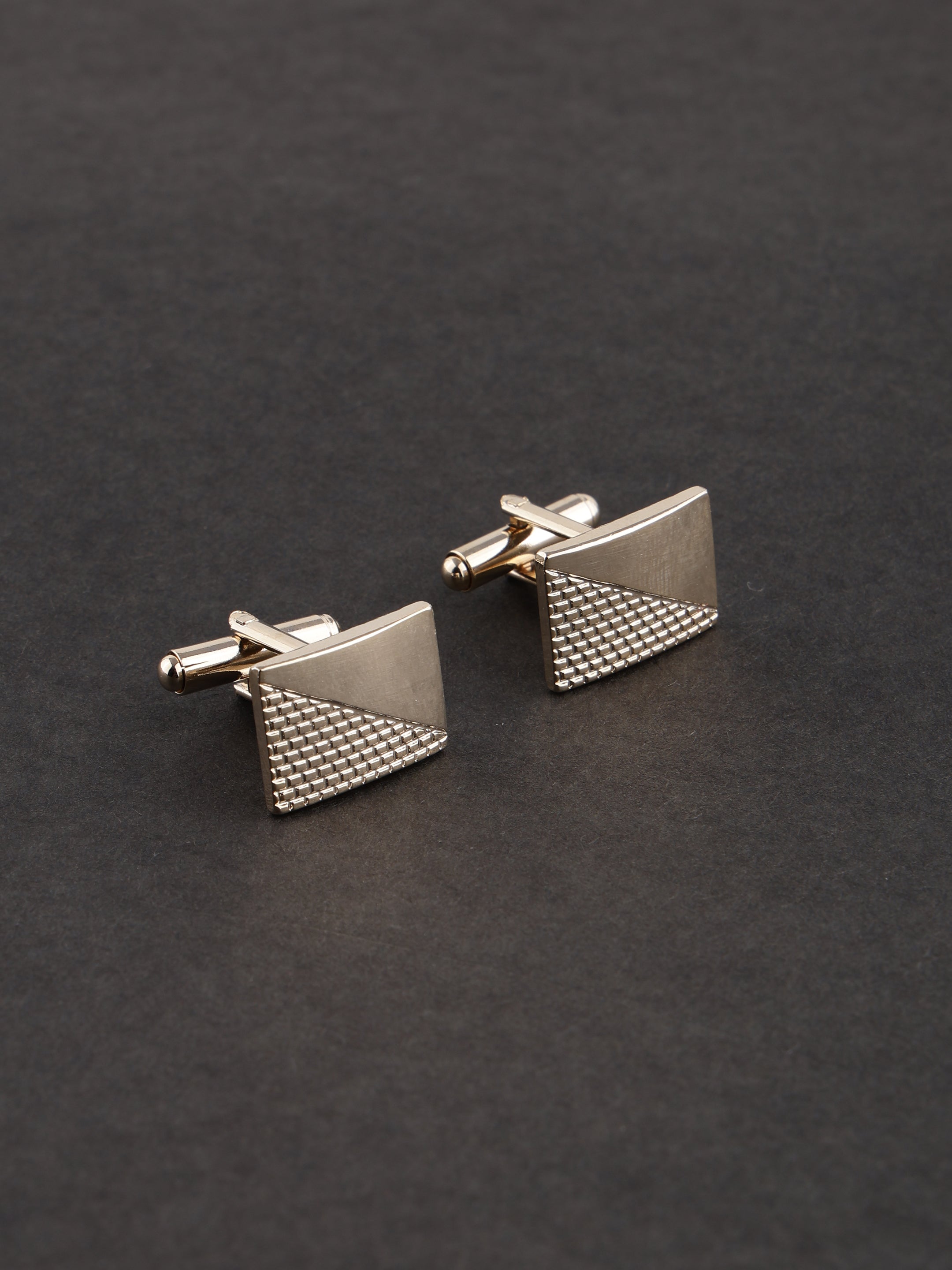 Gold Triangle Textured Cufflink