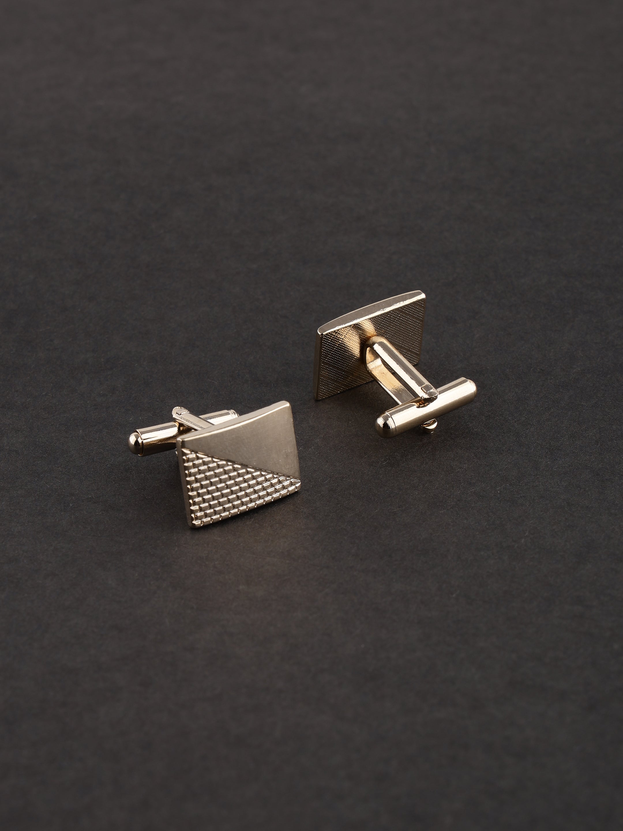 Gold Triangle Textured Cufflink
