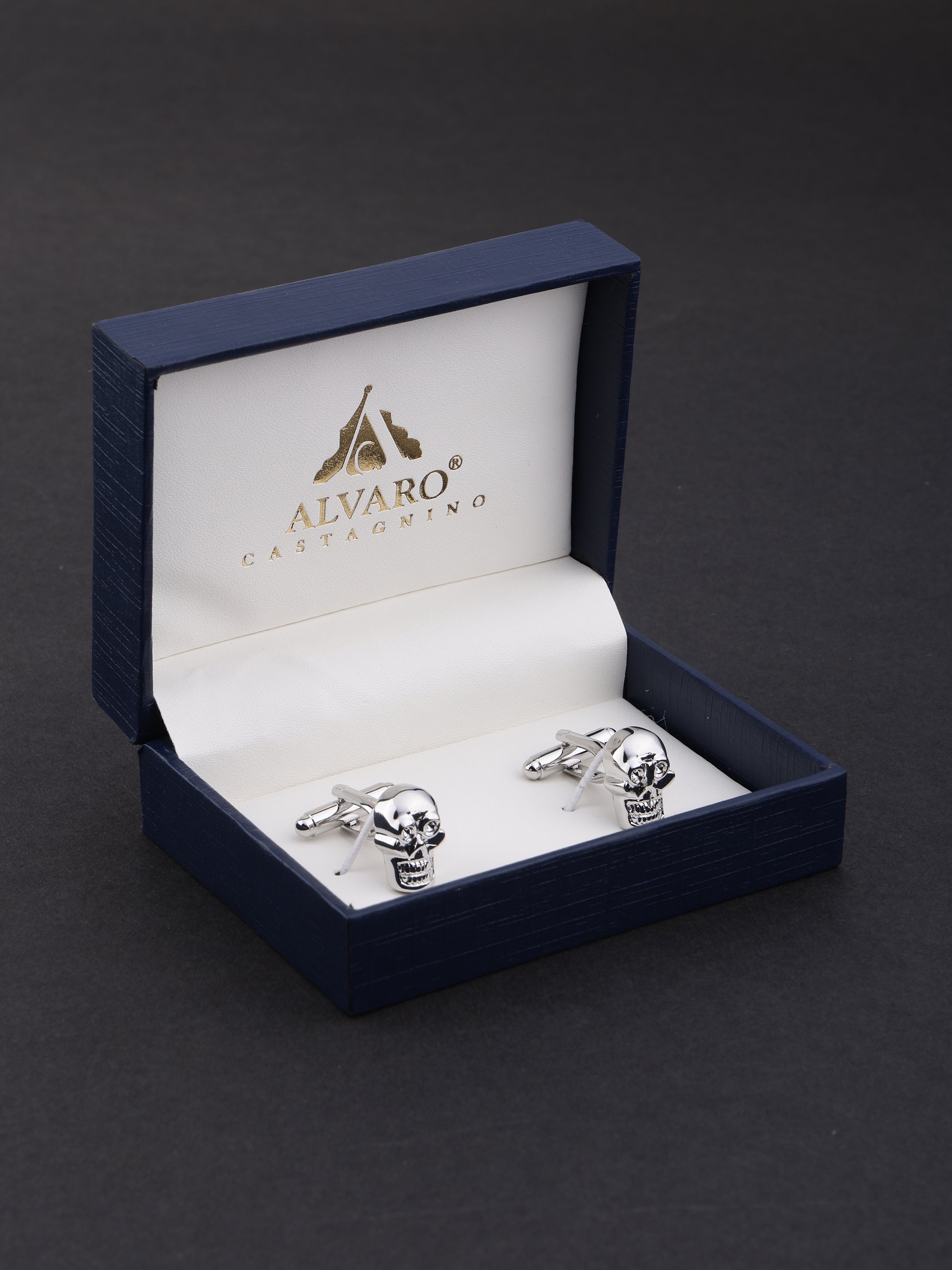Silver Gothic Skull Cufflinks