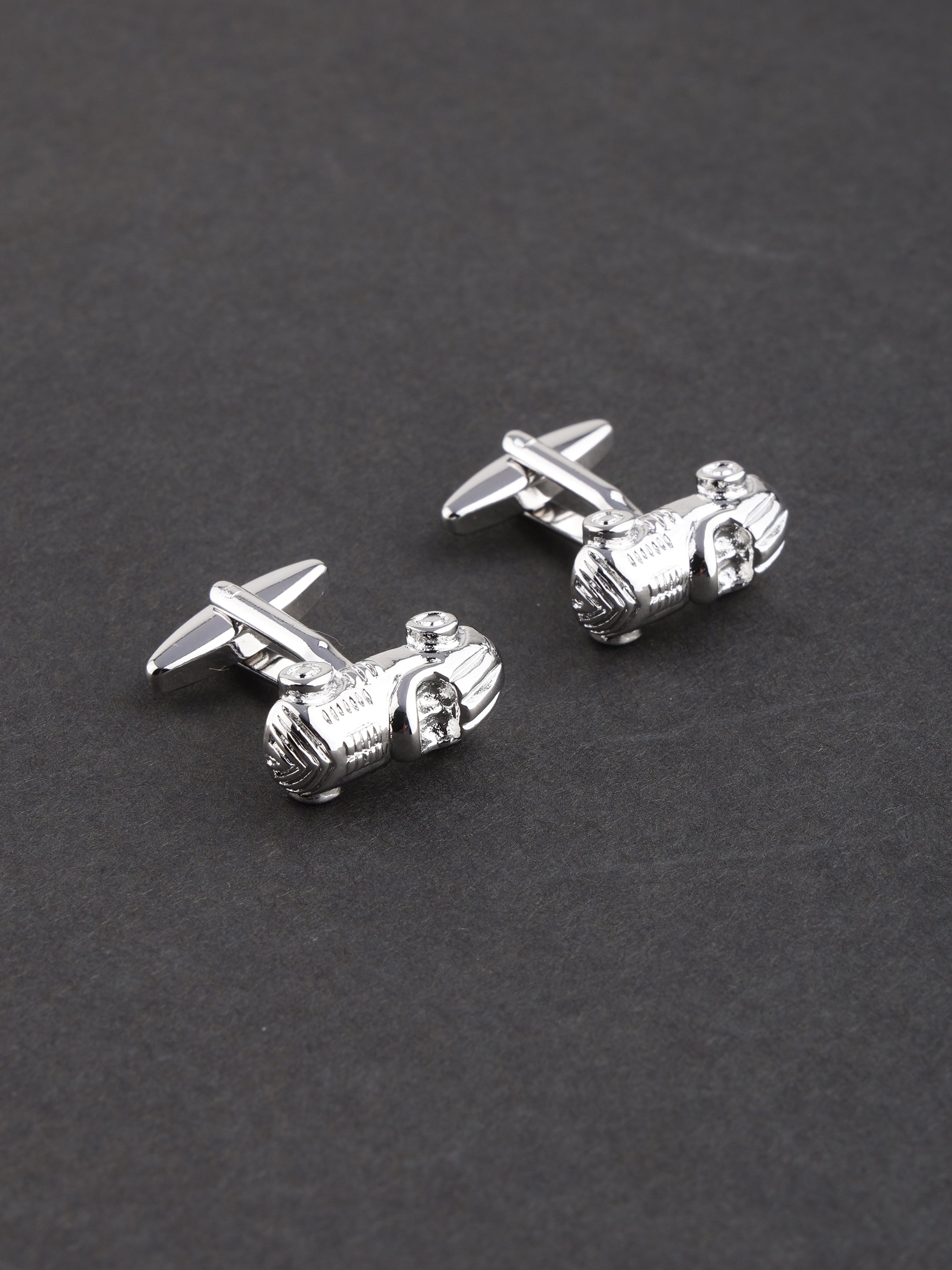 Silver Retro Microphone Cufflinks