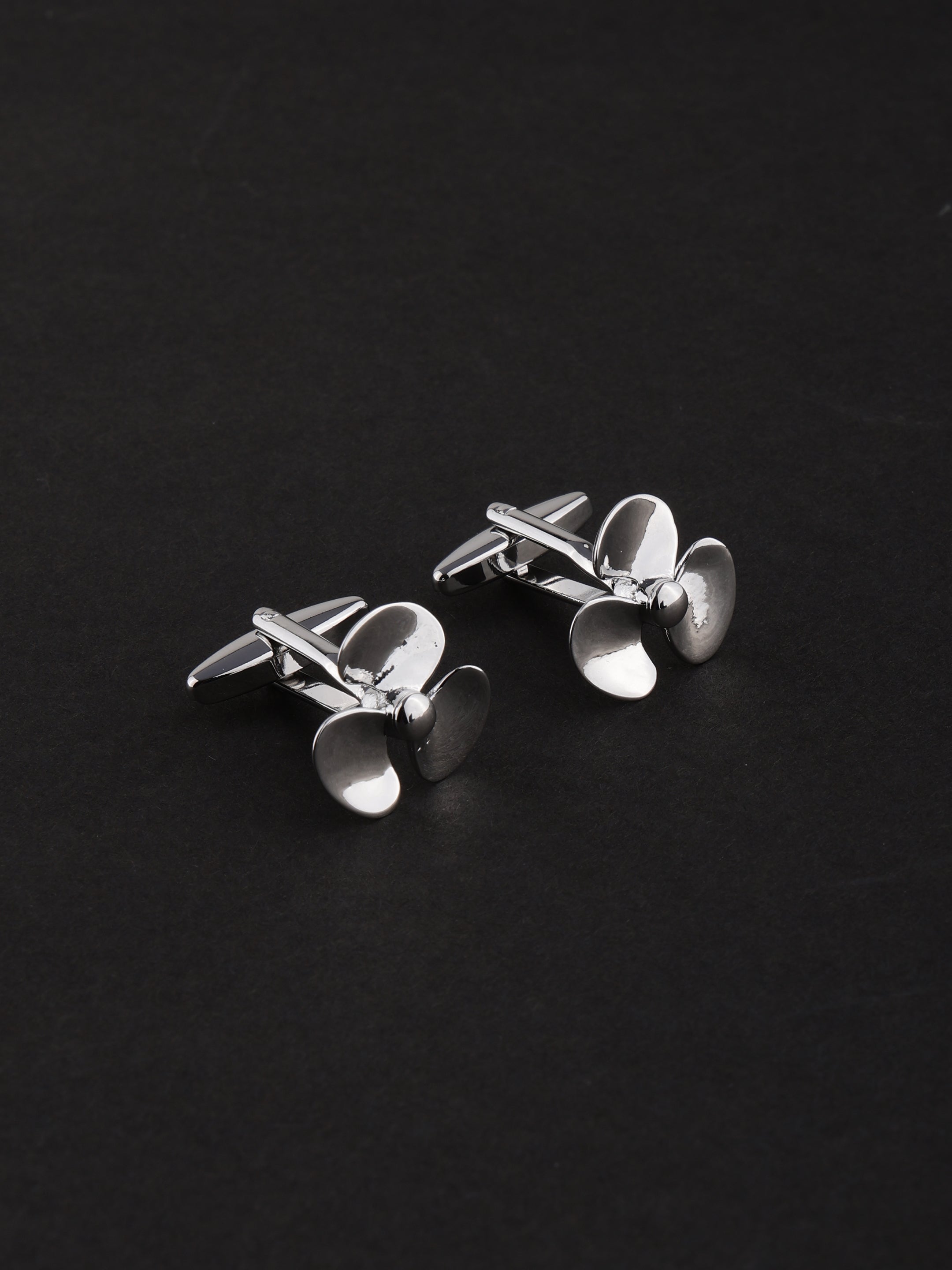 Silver Boat Propeller Nautical Cufflinks