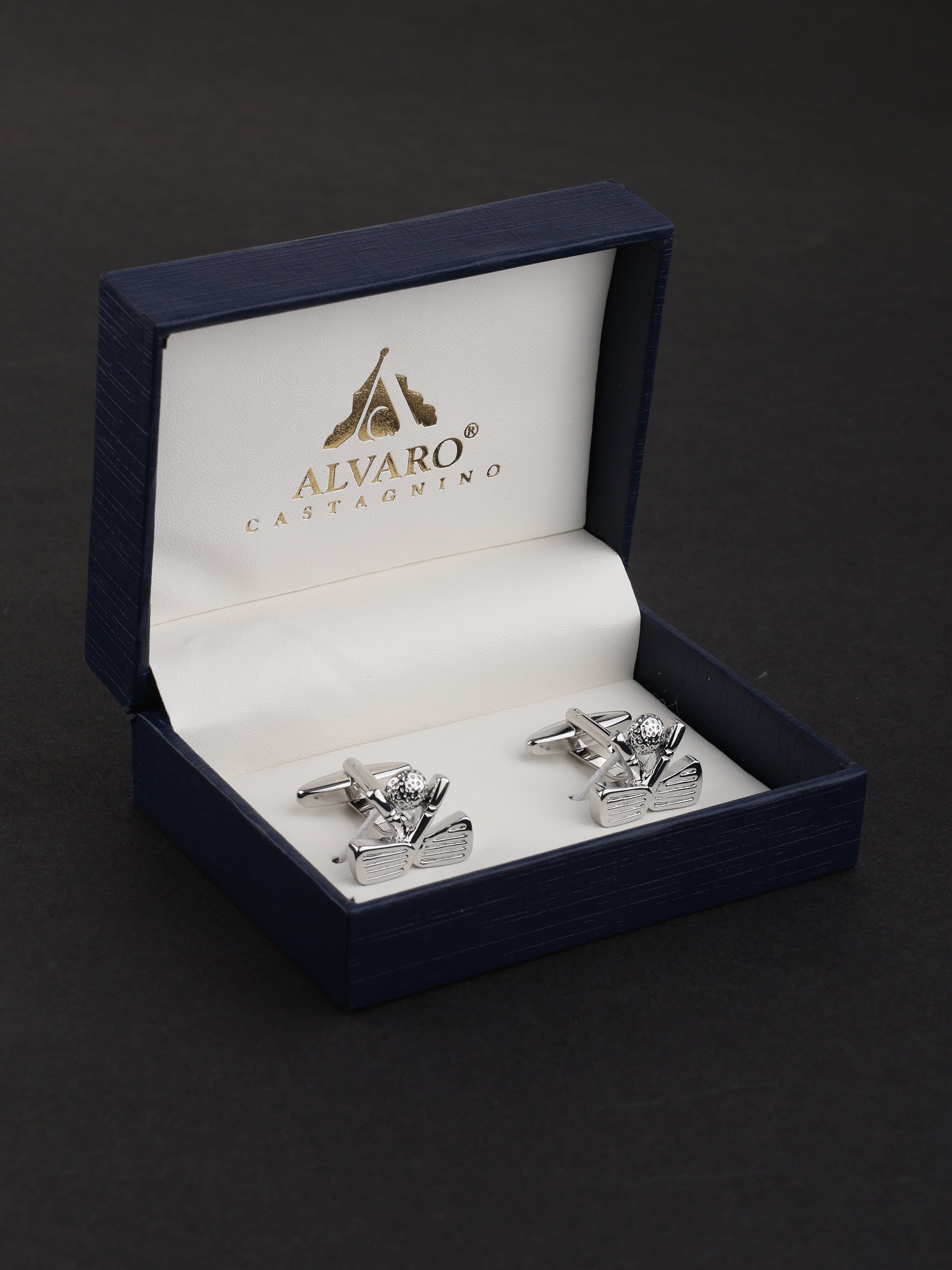 Silver Golf Club & Ball Cufflinks