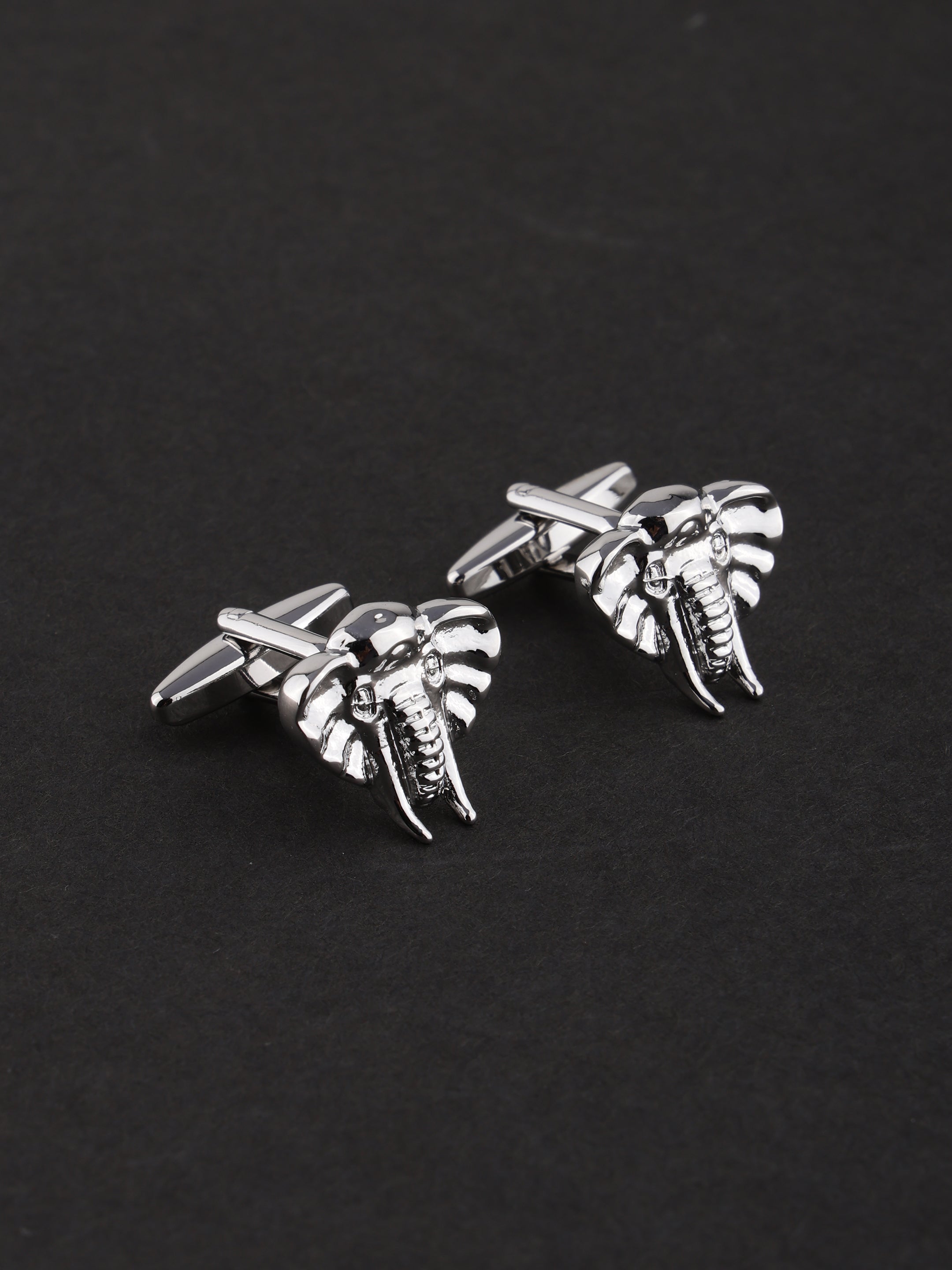 Majestic Elephant Silver Cufflinks
