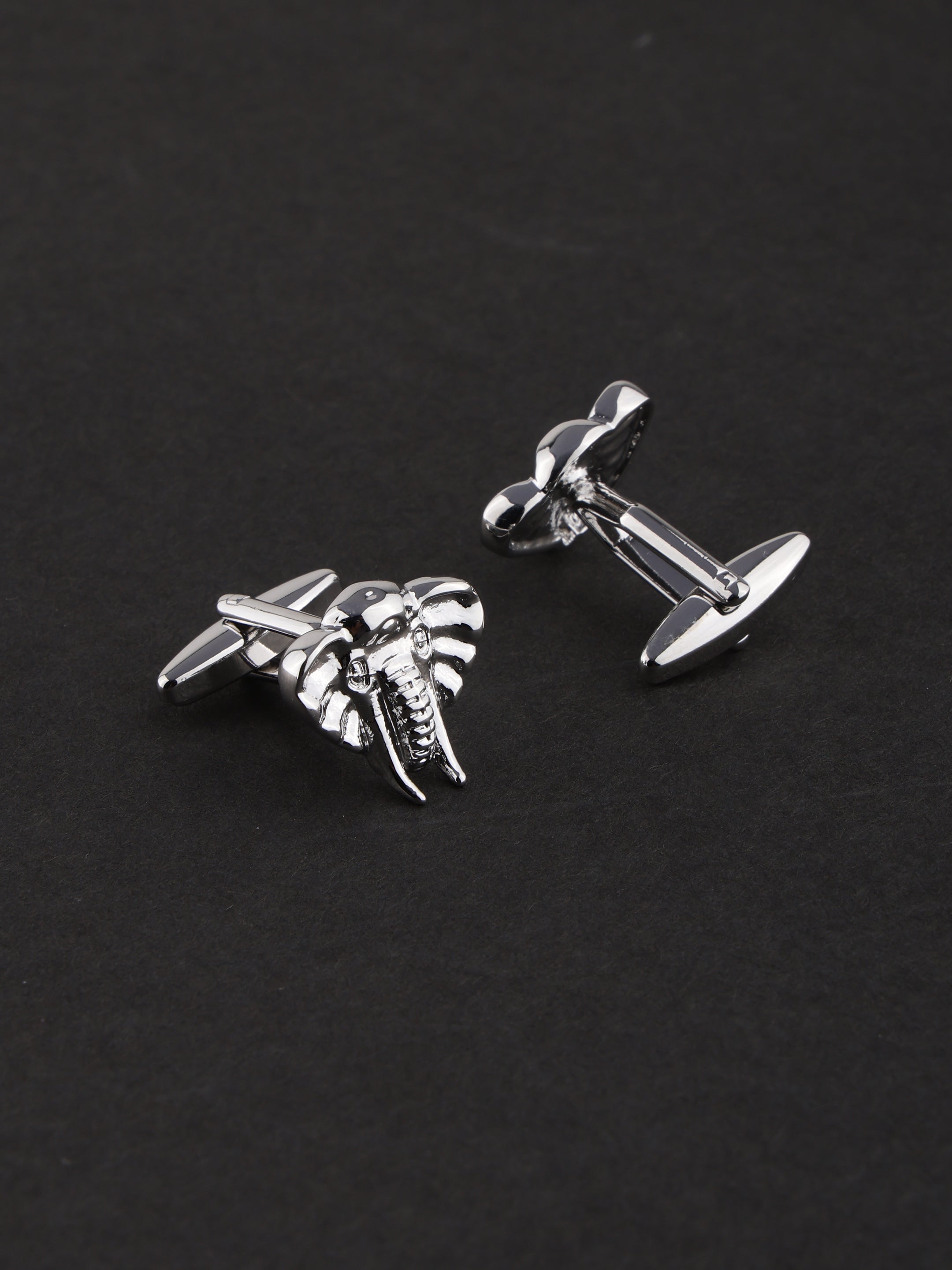 Majestic Elephant Silver Cufflinks