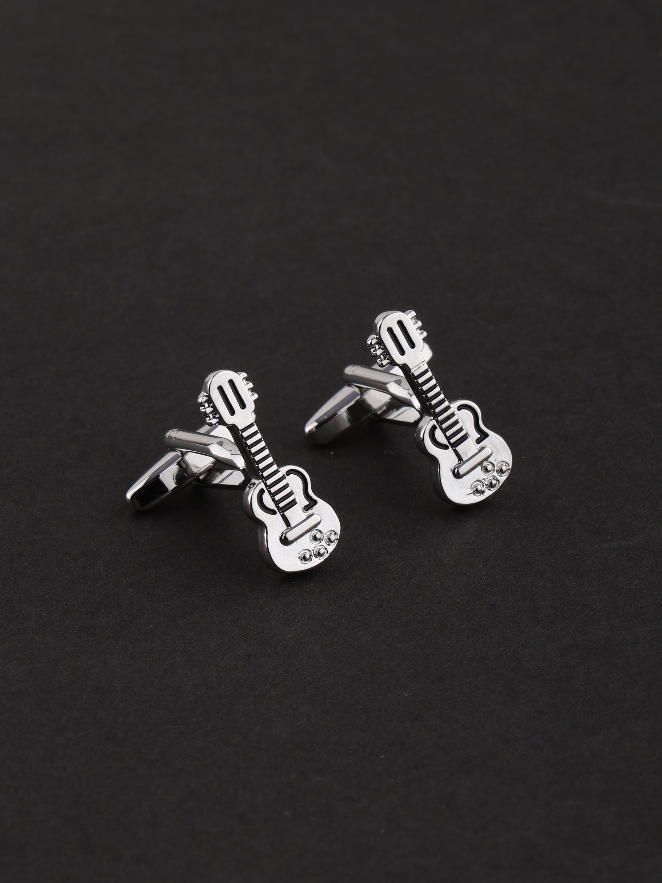 Electric Guitar Silver Cufflinks
