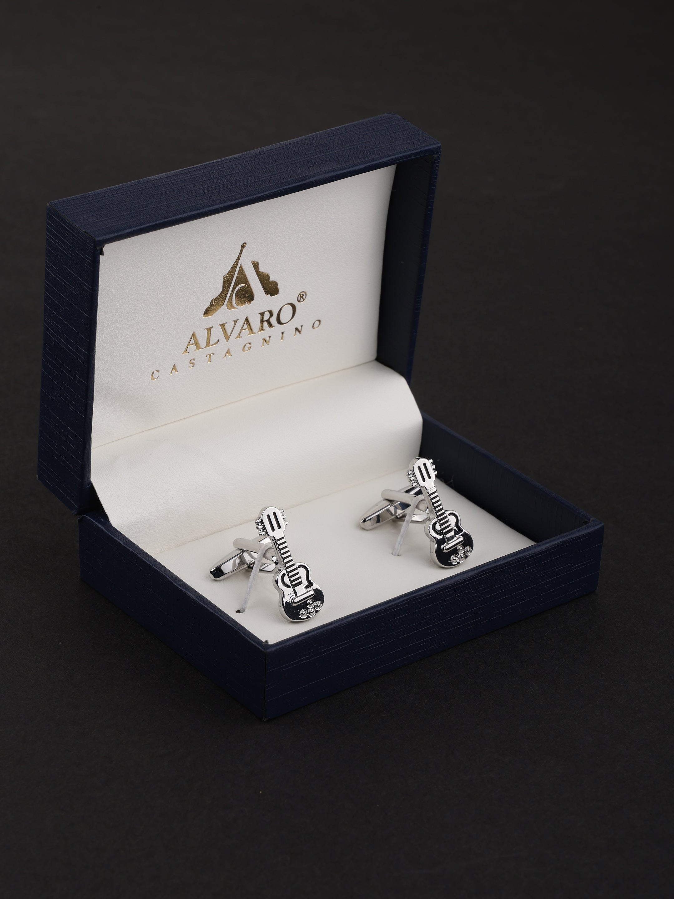 Electric Guitar Silver Cufflinks