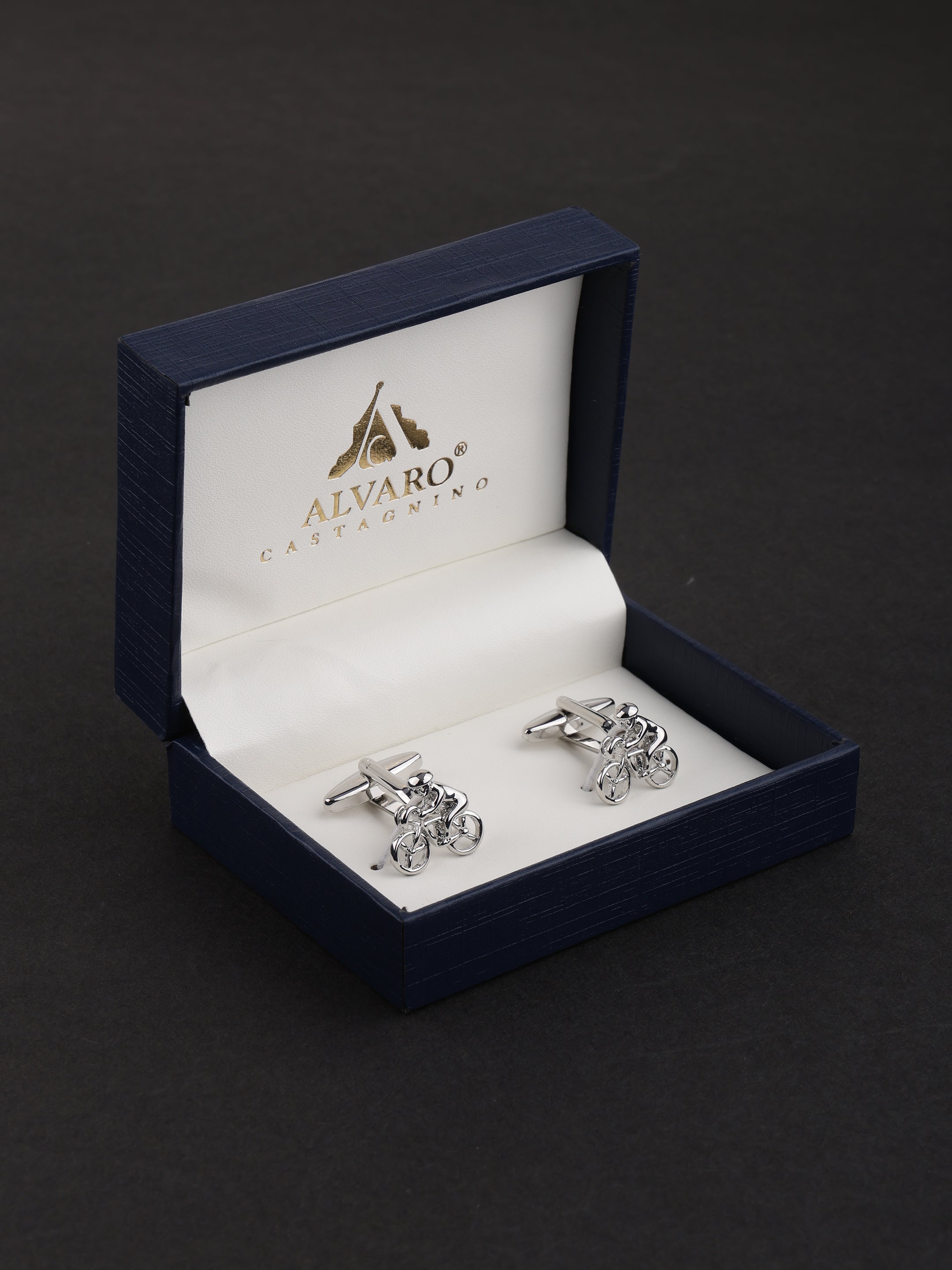 Cyclist Silver Cufflinks
