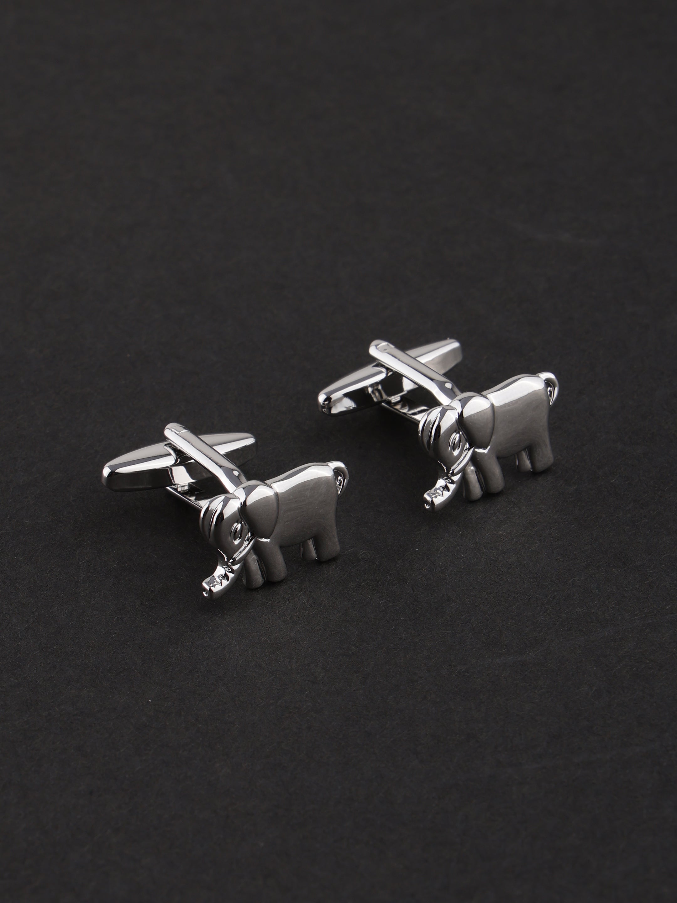 Walking Elephant Silver Cufflinks