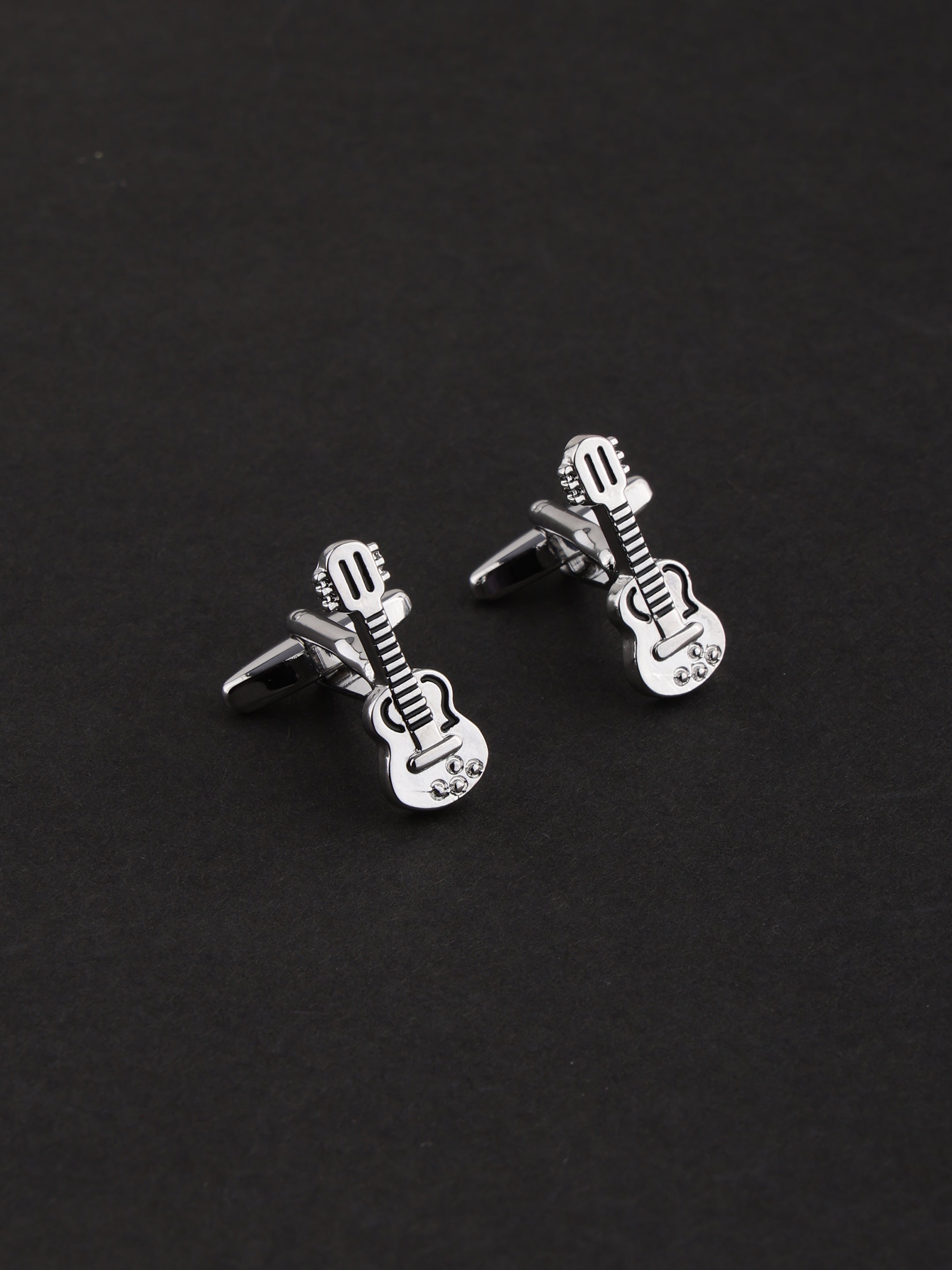 Acoustic Guitar Silver Cufflinks