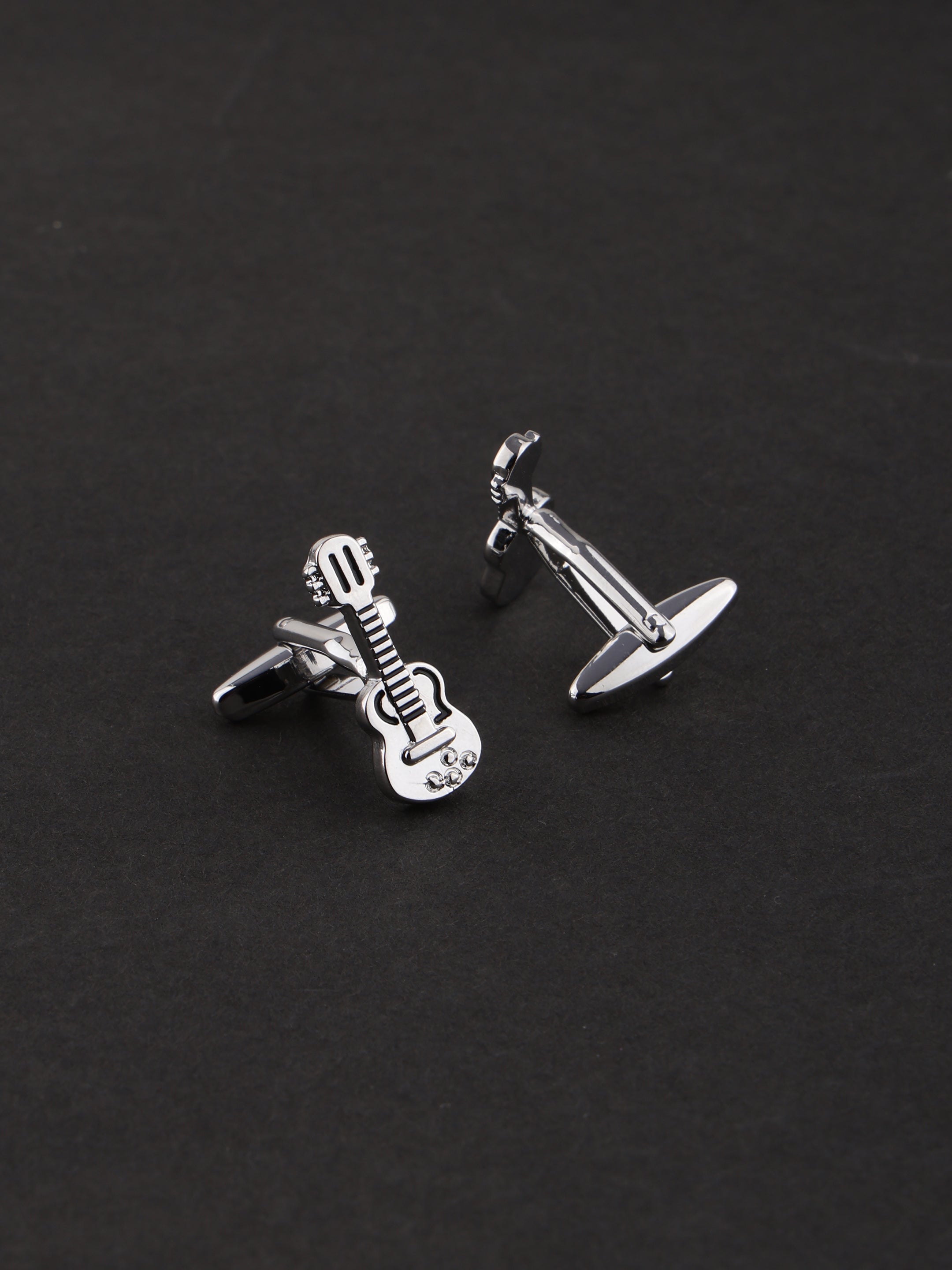 Acoustic Guitar Silver Cufflinks