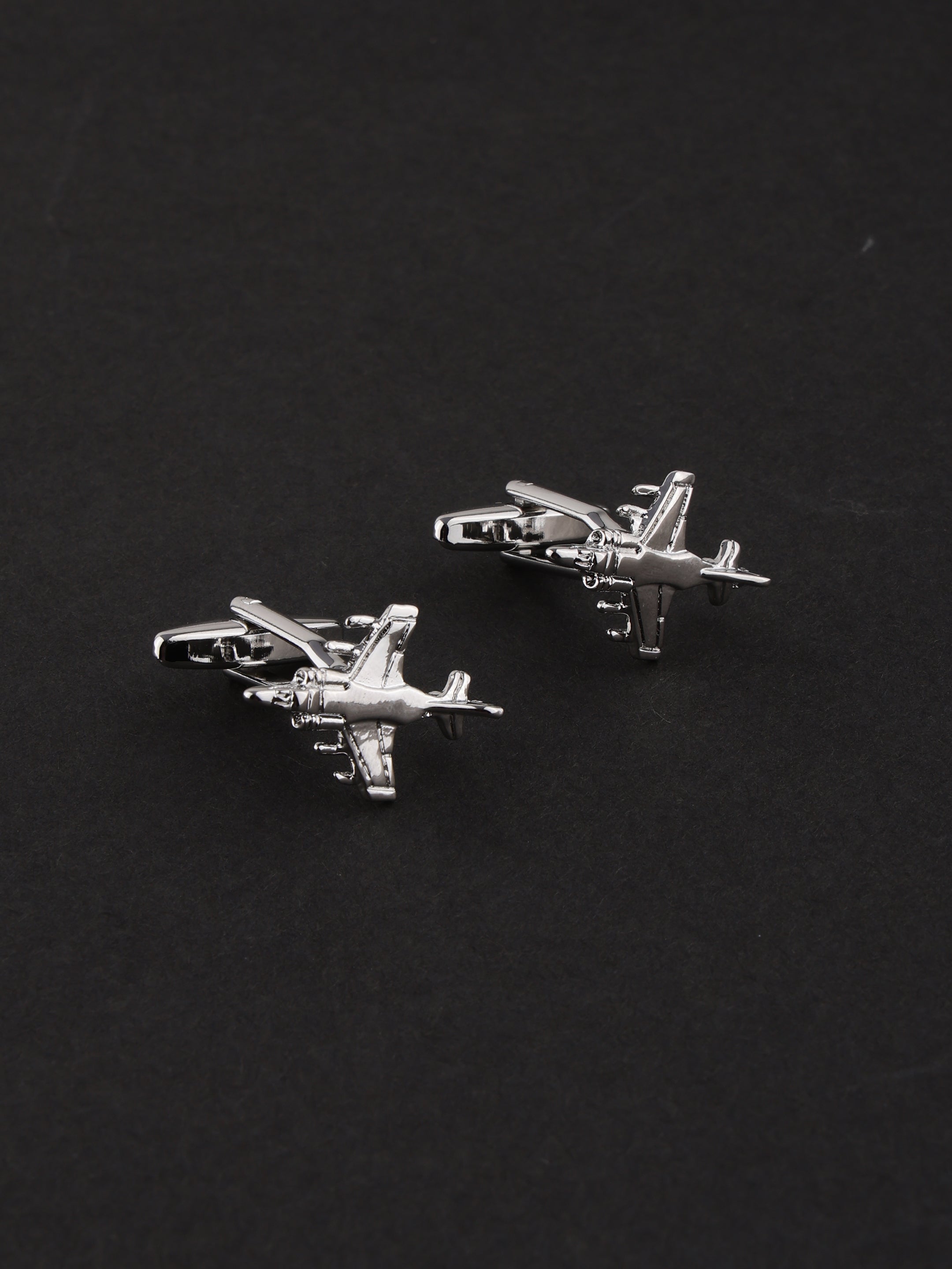 Fighter Jet Silver Cufflinks