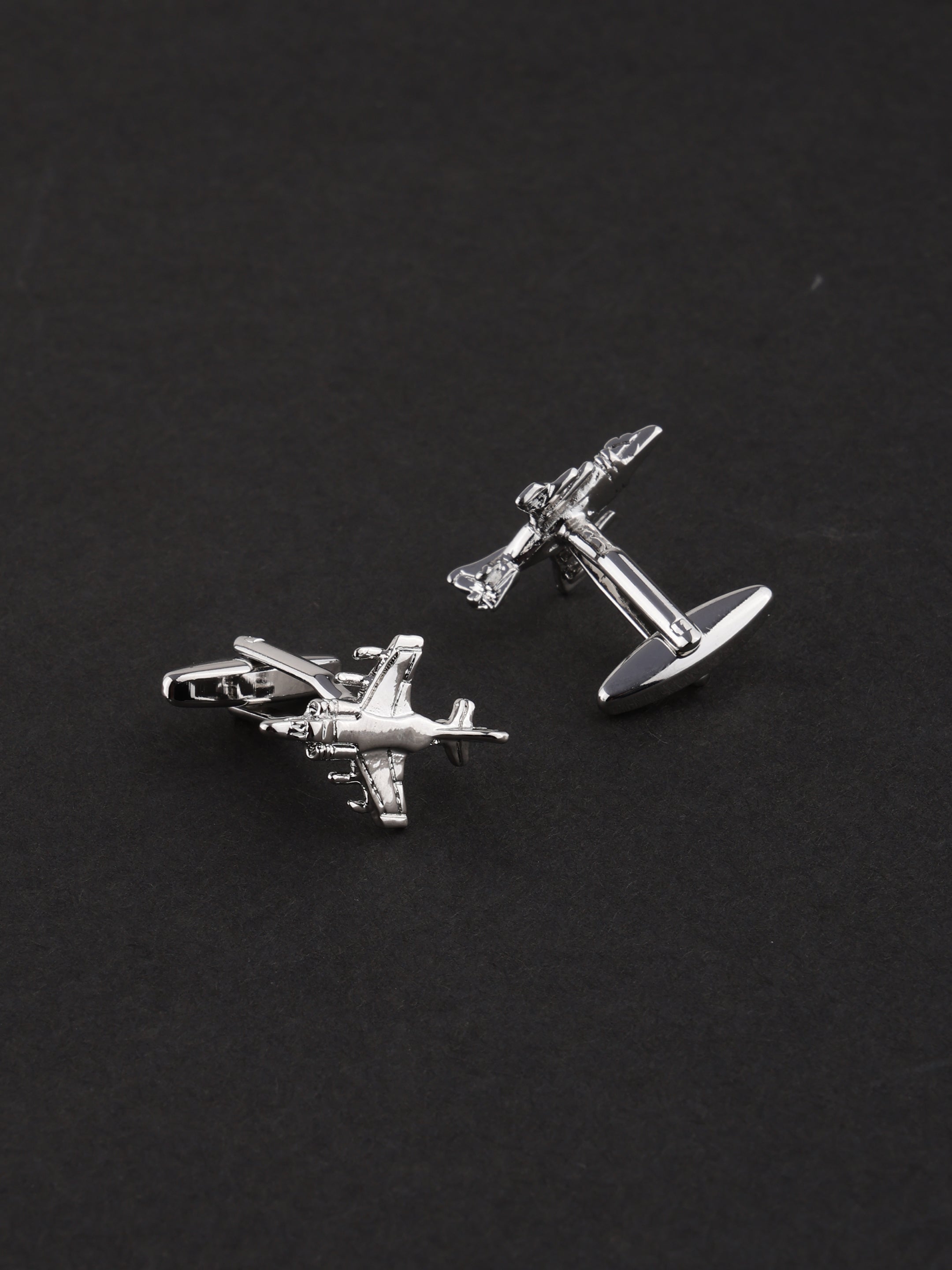 Fighter Jet Silver Cufflinks