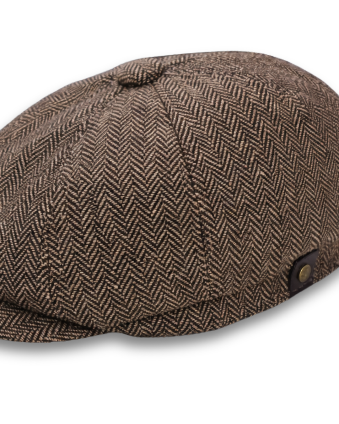 Brown Herringbone Pattern Golf Cap