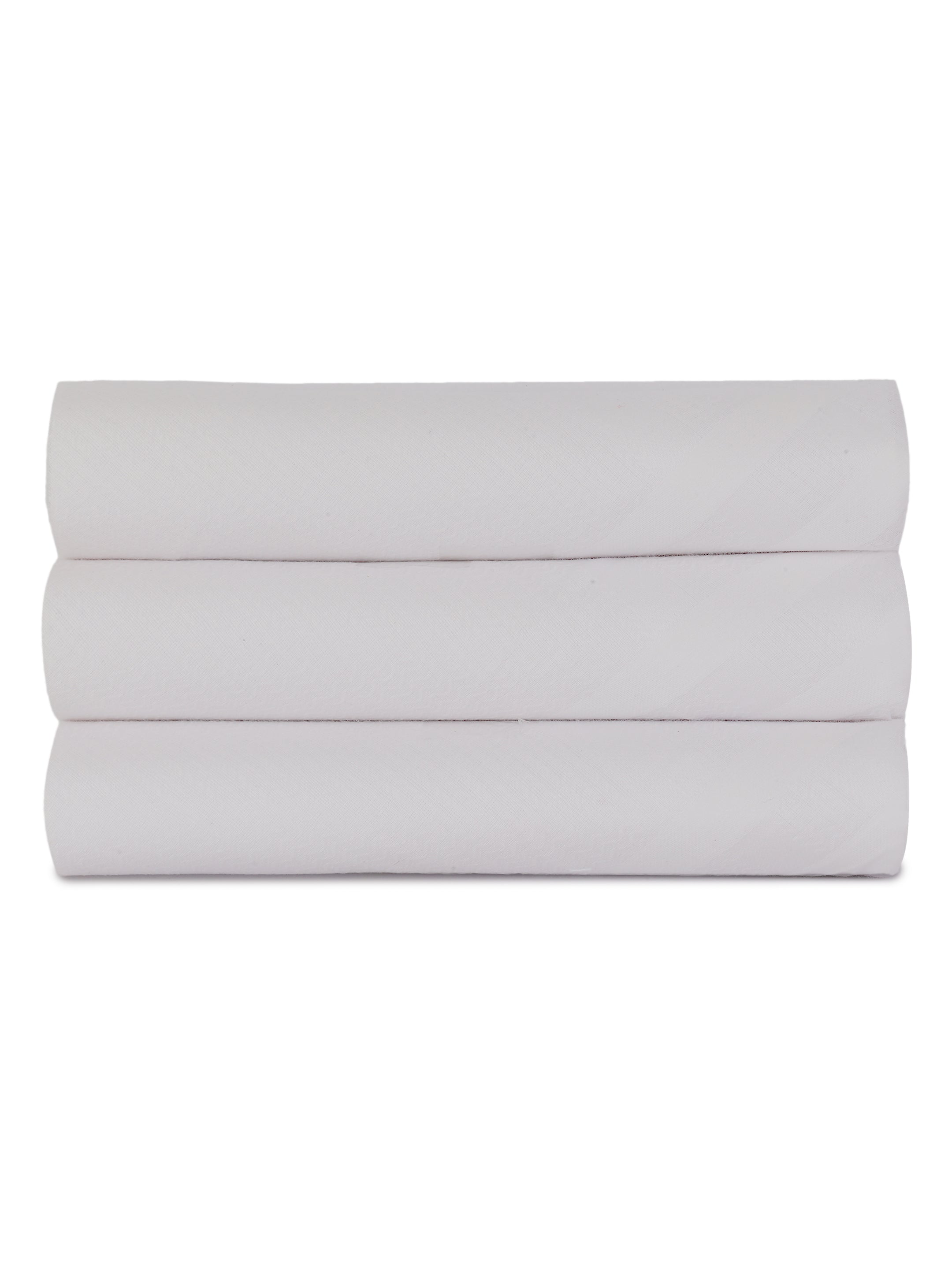 Alvaro Castagnino Men Pack Of 3 White Pure Cotton Handkerchief