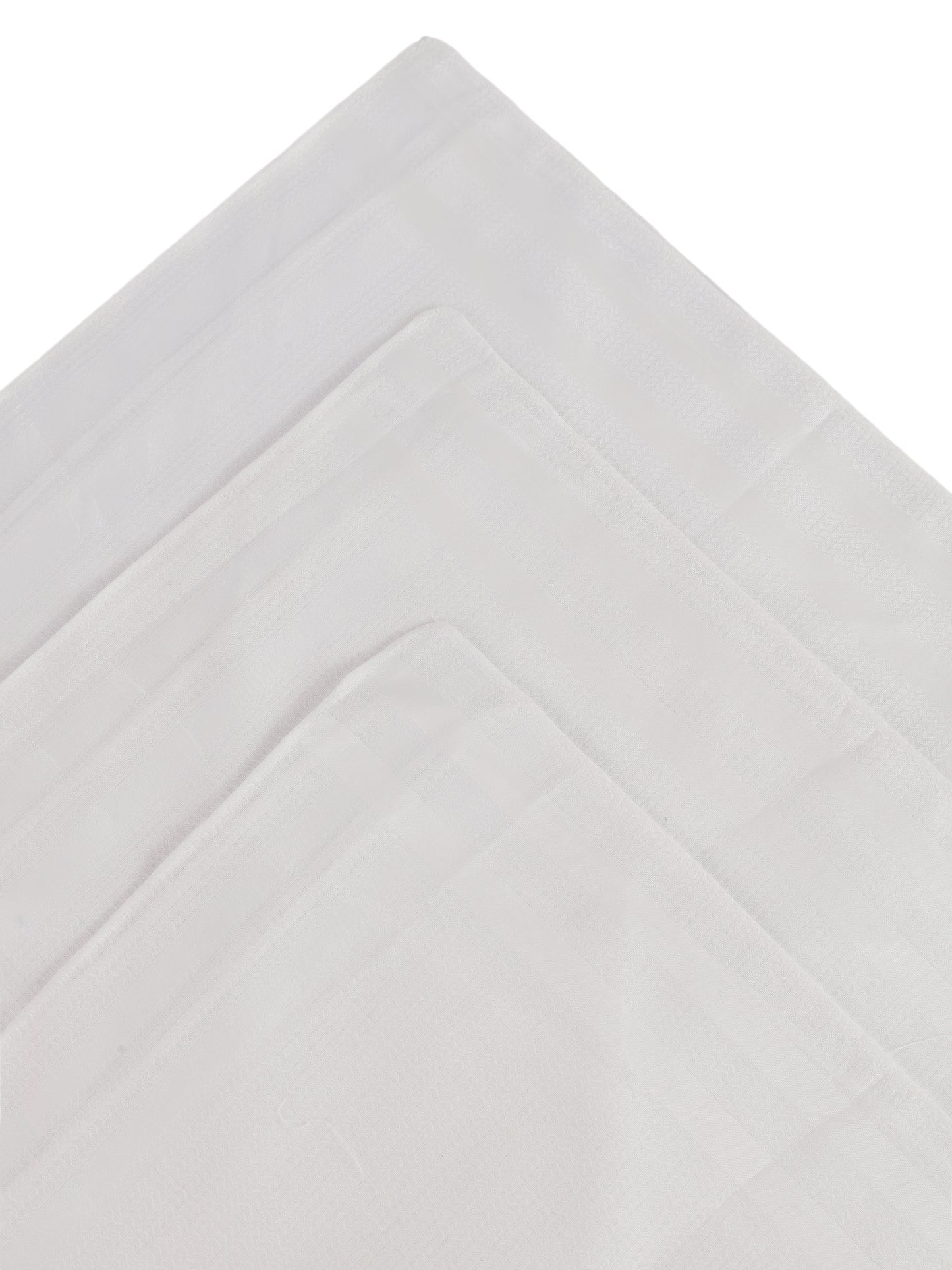 Alvaro Castagnino Men Pack Of 3 White Pure Cotton Handkerchief
