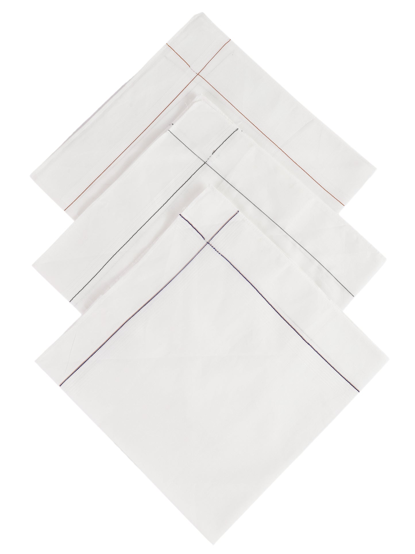 Alvaro Castagnino Men Pack Of 3 Striped Pure Cotton Handkerchief