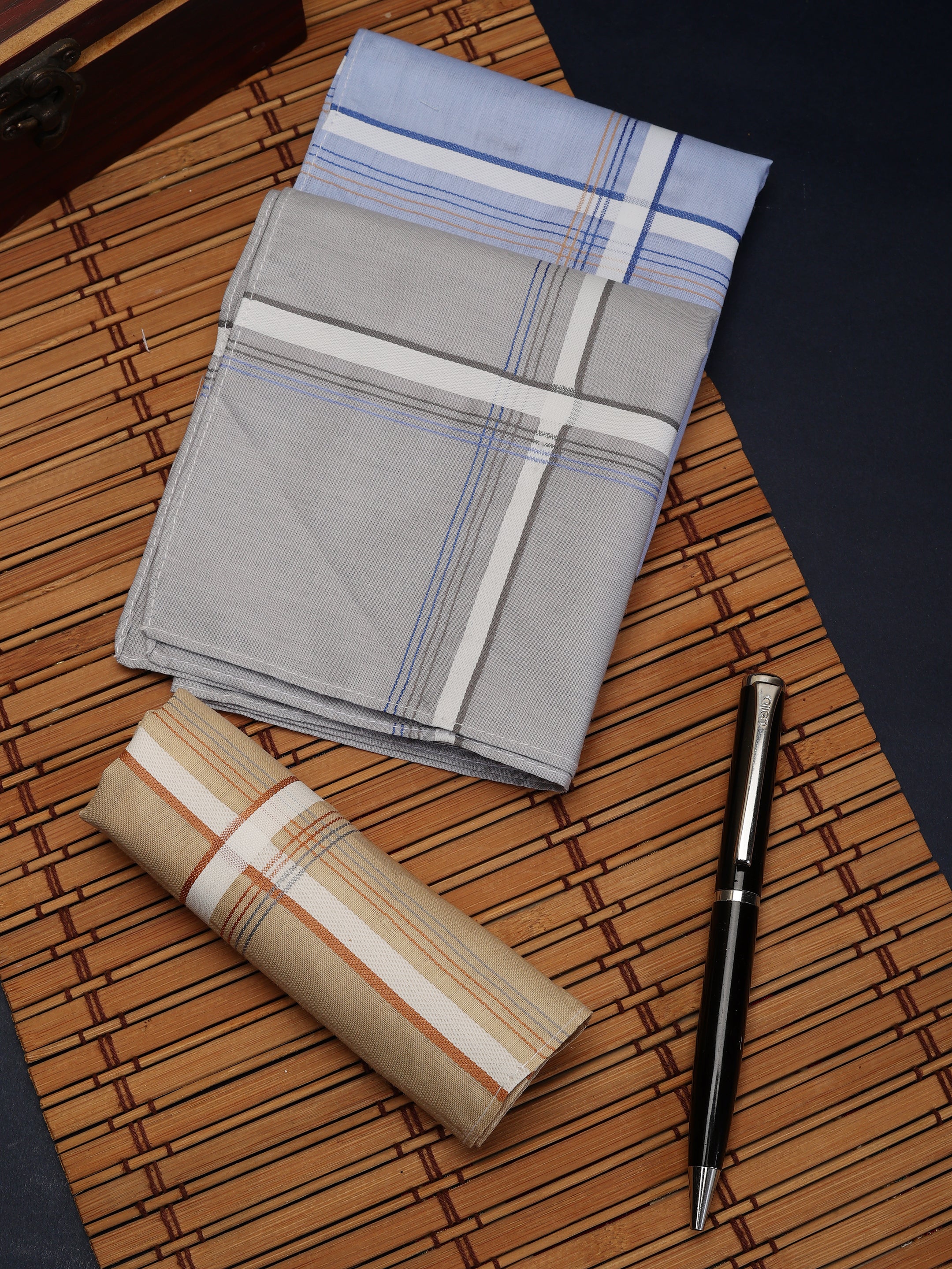 Pastel Cross Check Cotton Handkerchiefs