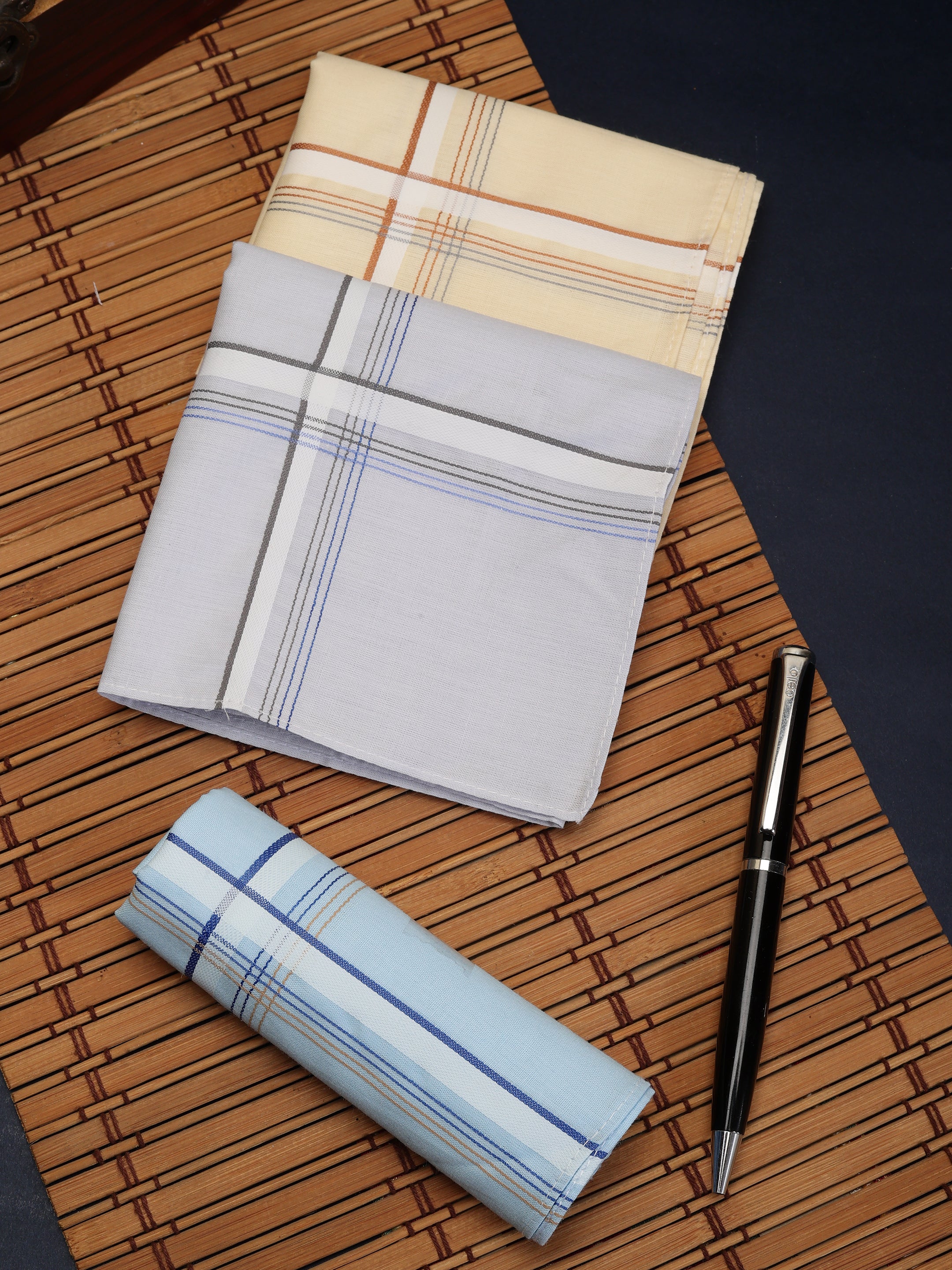 Pastel Checked Cotton Handkerchiefs
