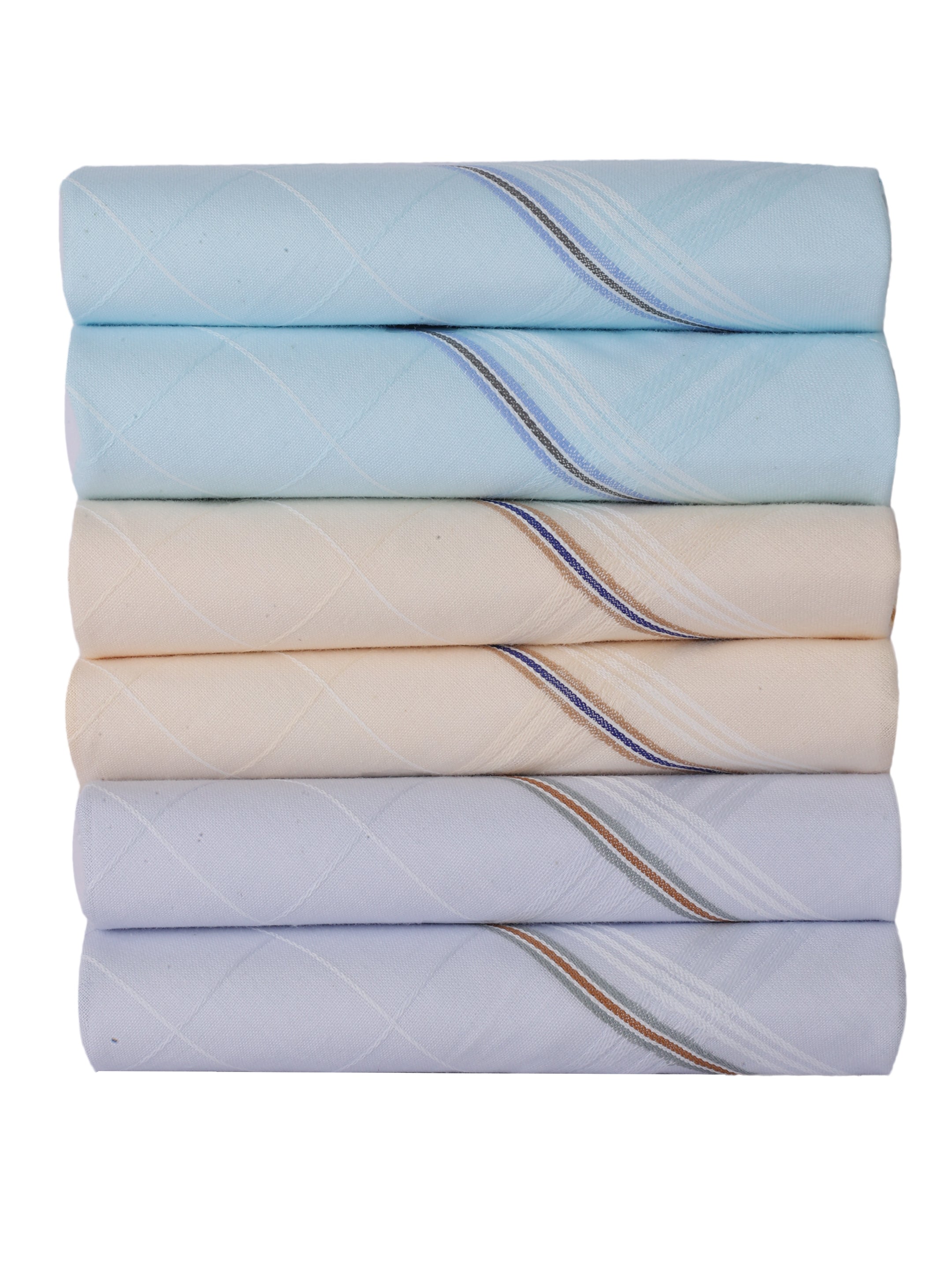 Alvaro Castagnino Men Pack Of 6 Assorted Checked Pure Cotton Handkerchief