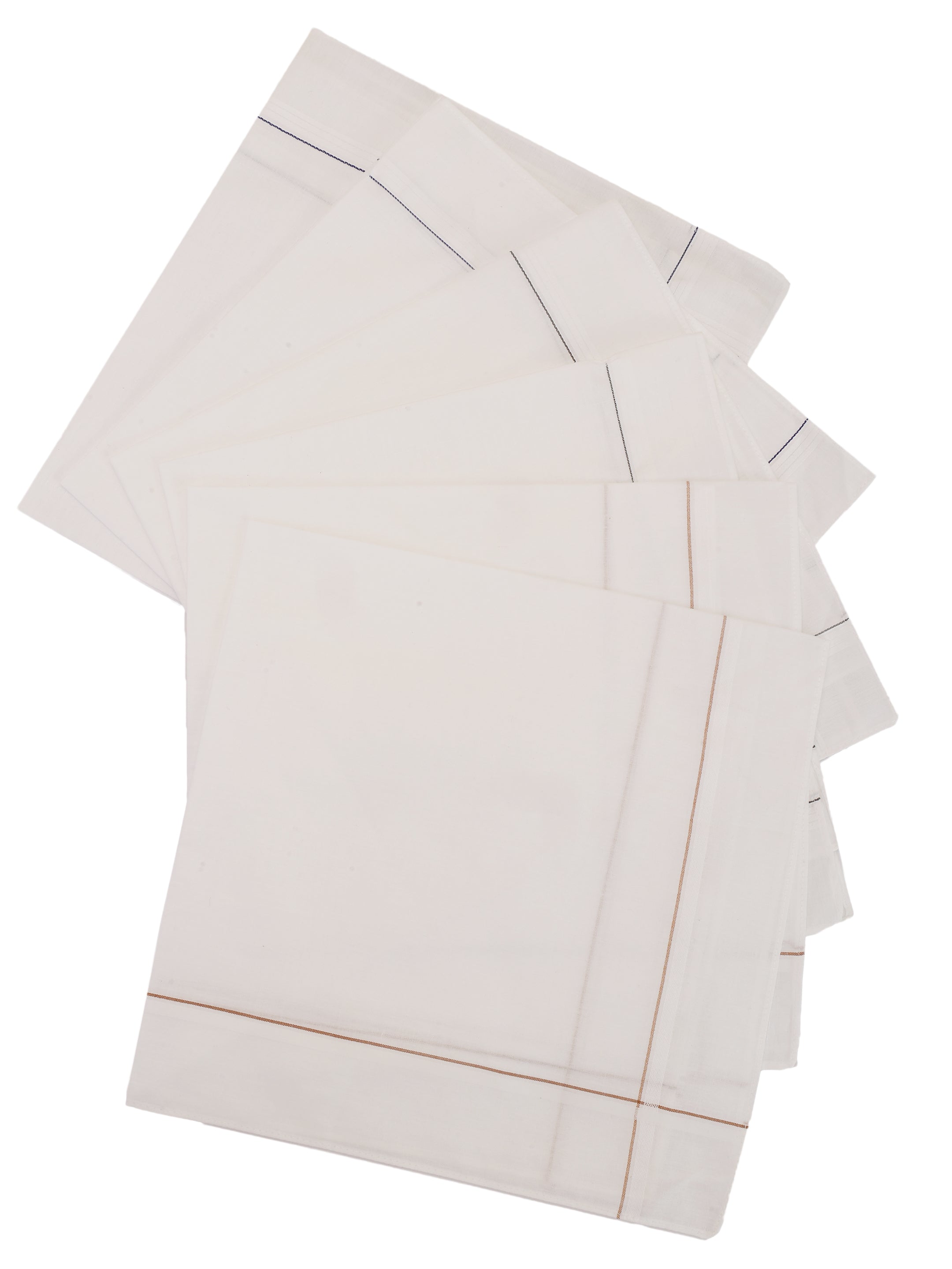 Minimal Check White Cotton Handkerchiefs