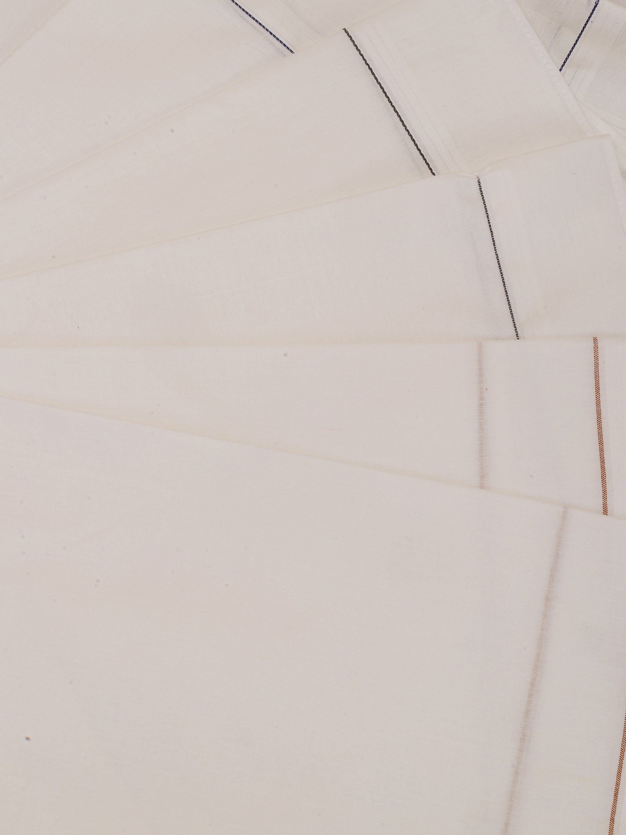 Minimal Check White Cotton Handkerchiefs