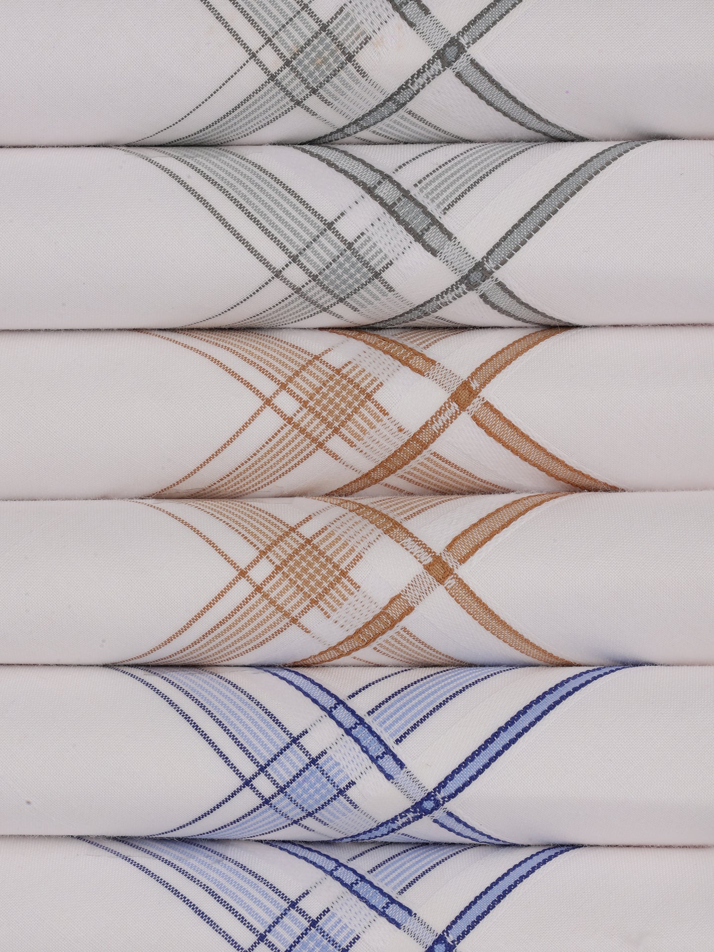 Alvaro Castagnino Men Pack Of 6 Striped Pure Cotton Handkerchief