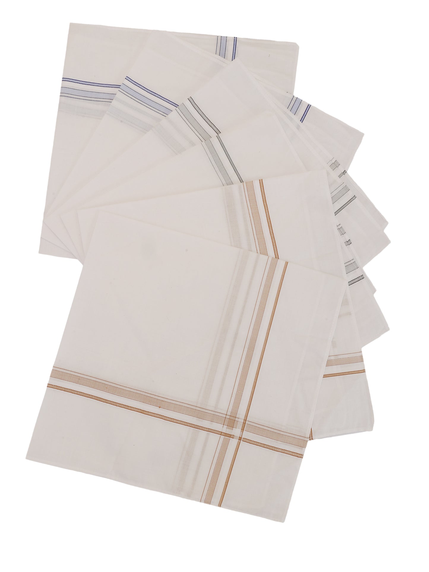 Alvaro Castagnino Men Pack Of 6 Striped Pure Cotton Handkerchief
