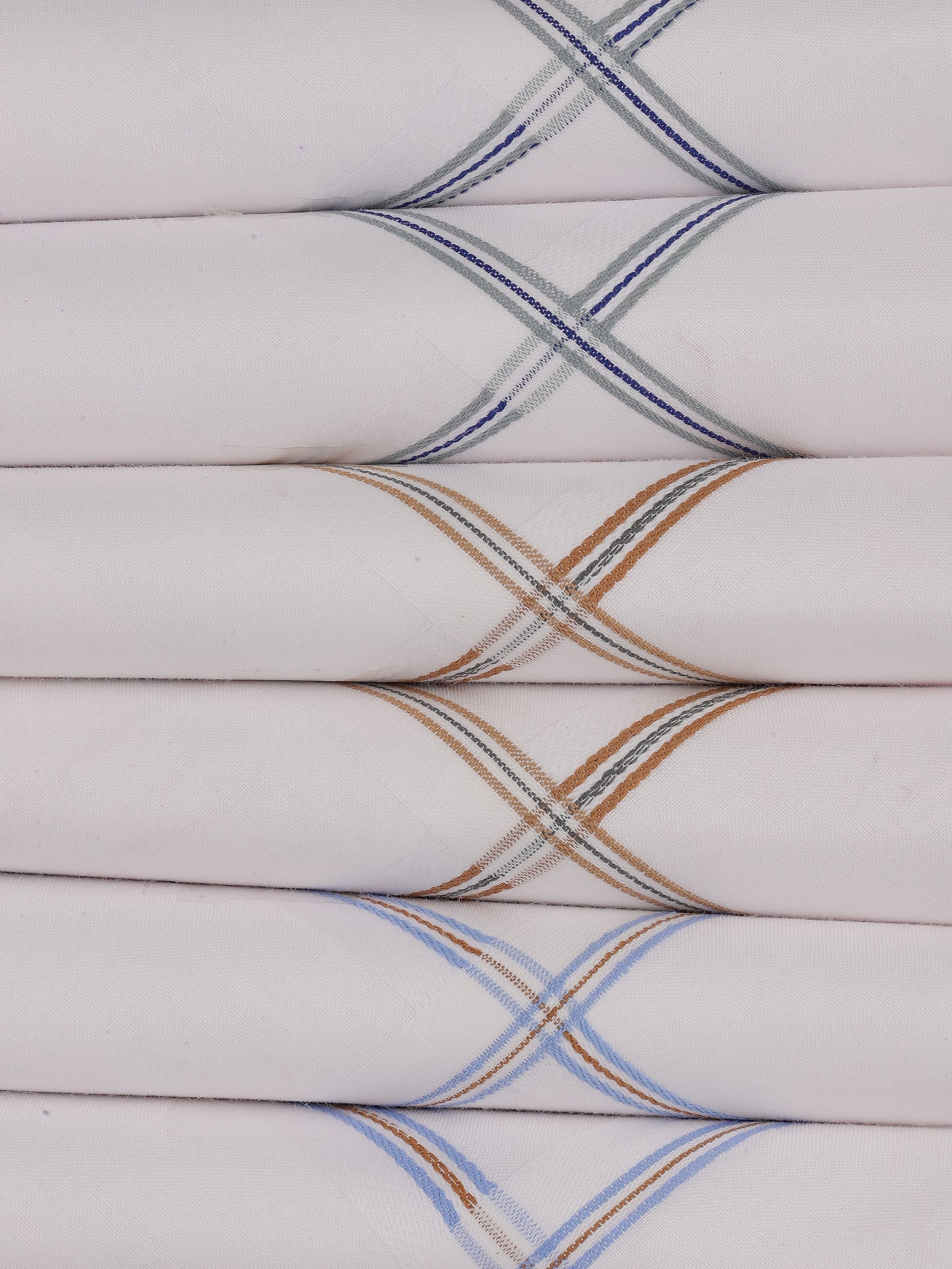 Alvaro Castagnino Men Pack Of 6 Striped Pure Cotton Handkerchief