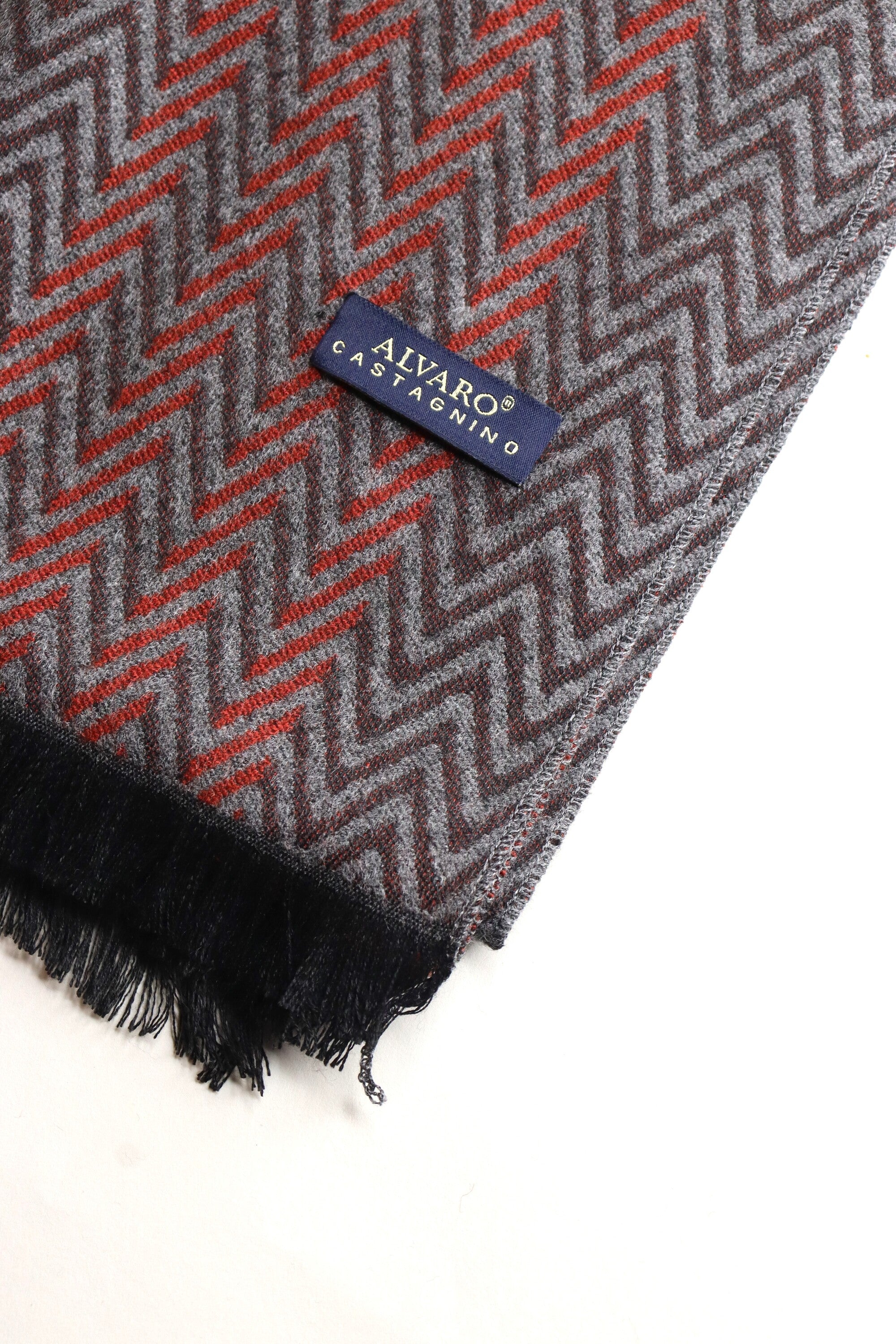Grey & Rust Textured Winter Muffler