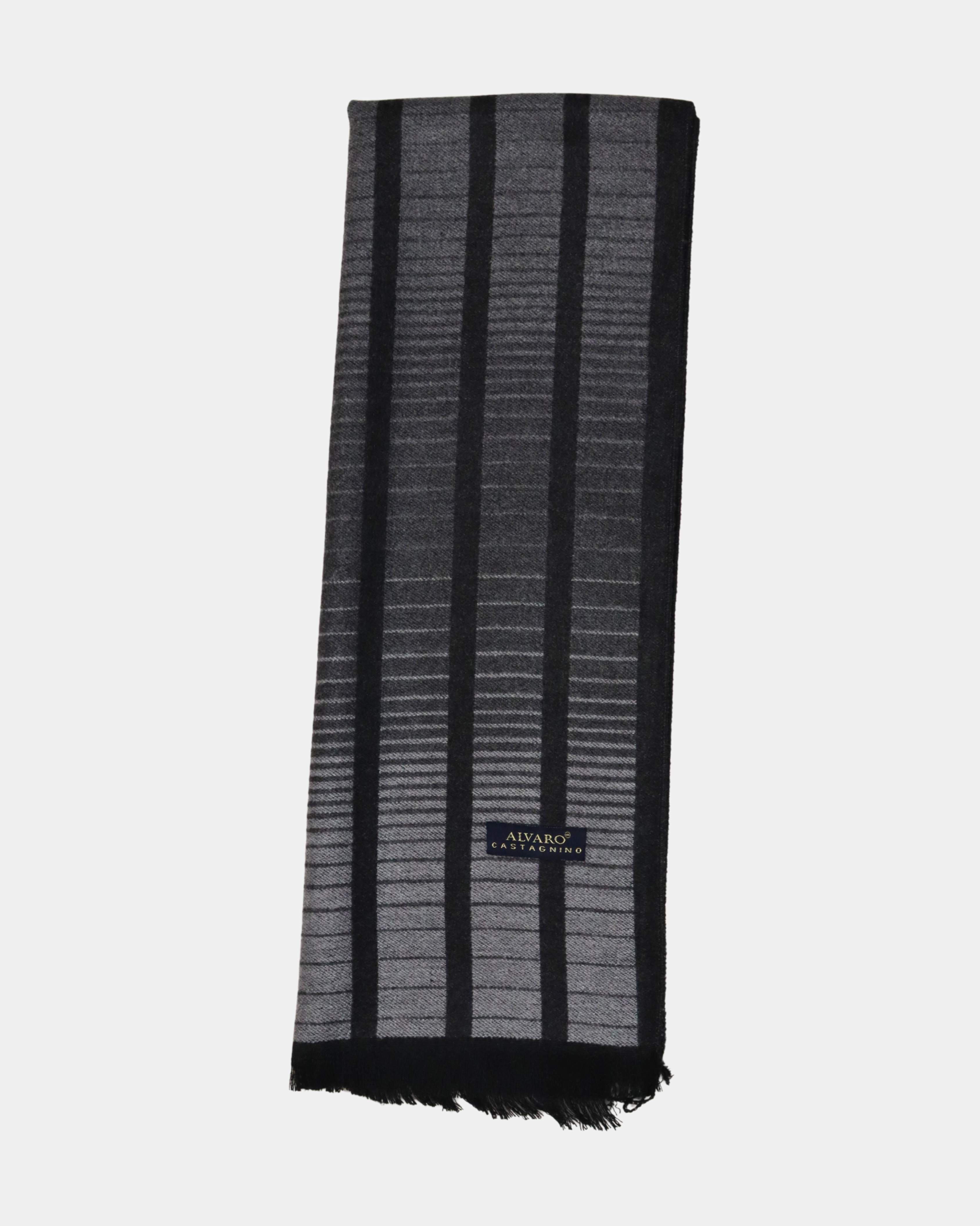 Grey & Black Striped woollen Muffler