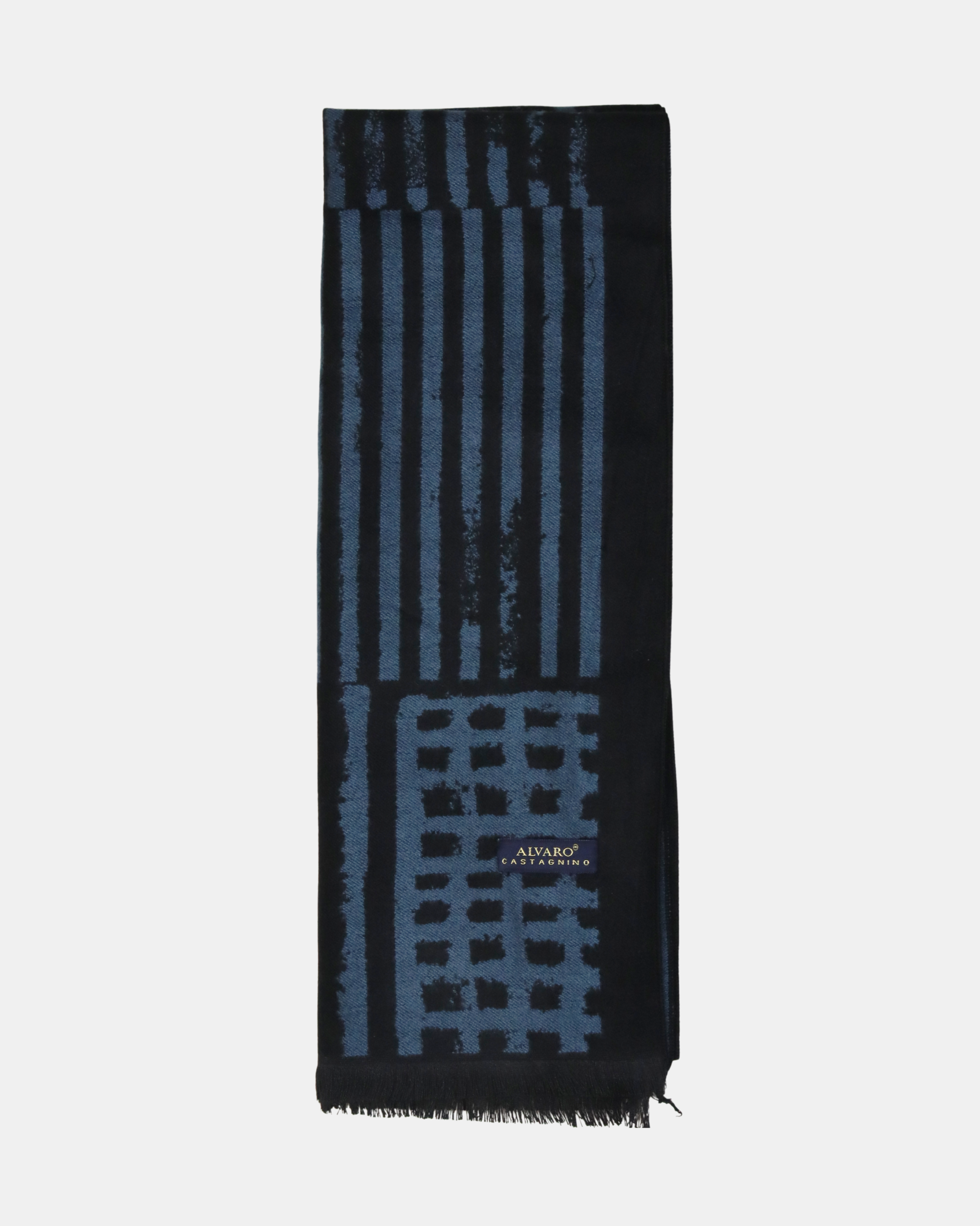 Blue & Black Geometric Print Premium Muffler