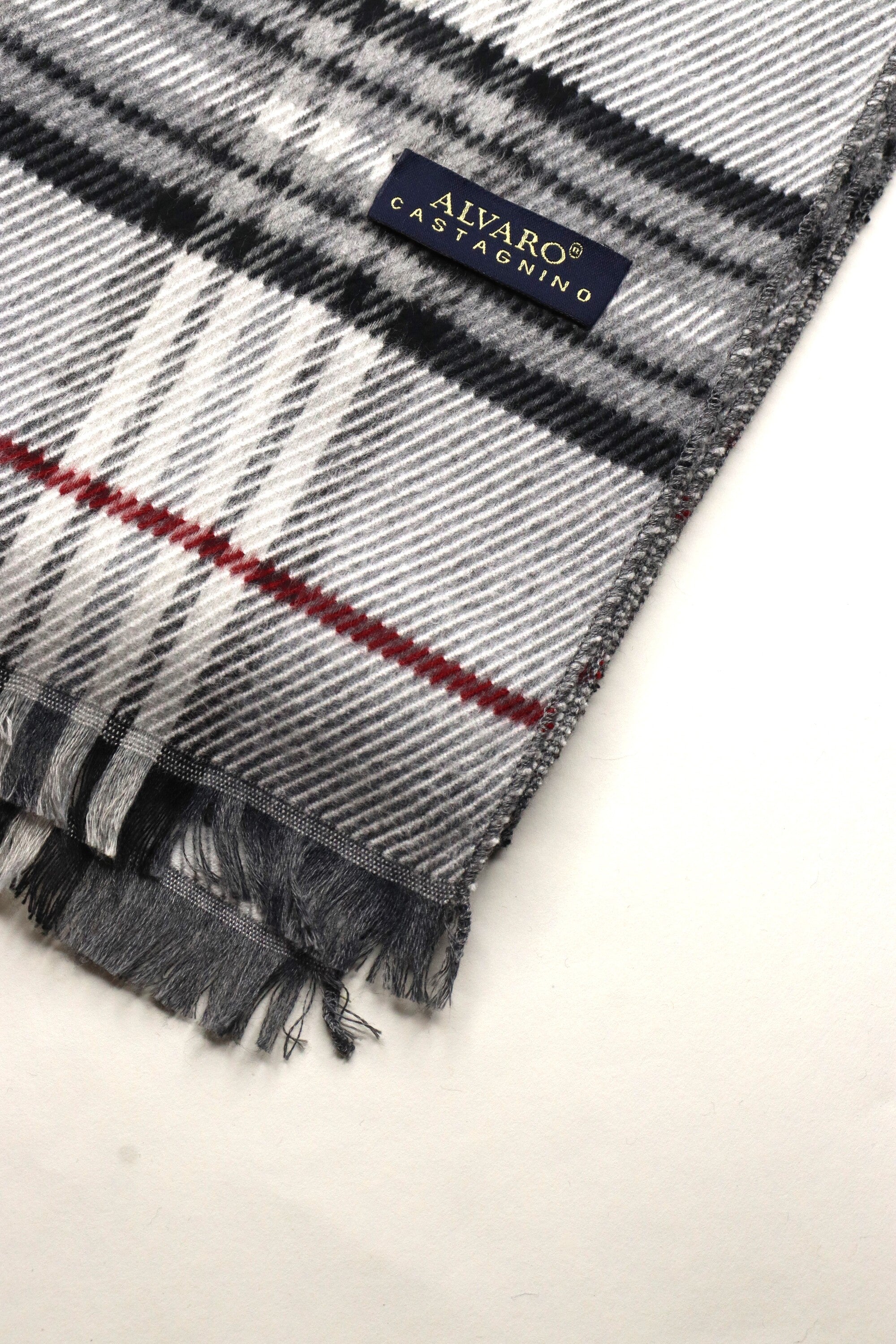 Grey & Red Checked Muffler