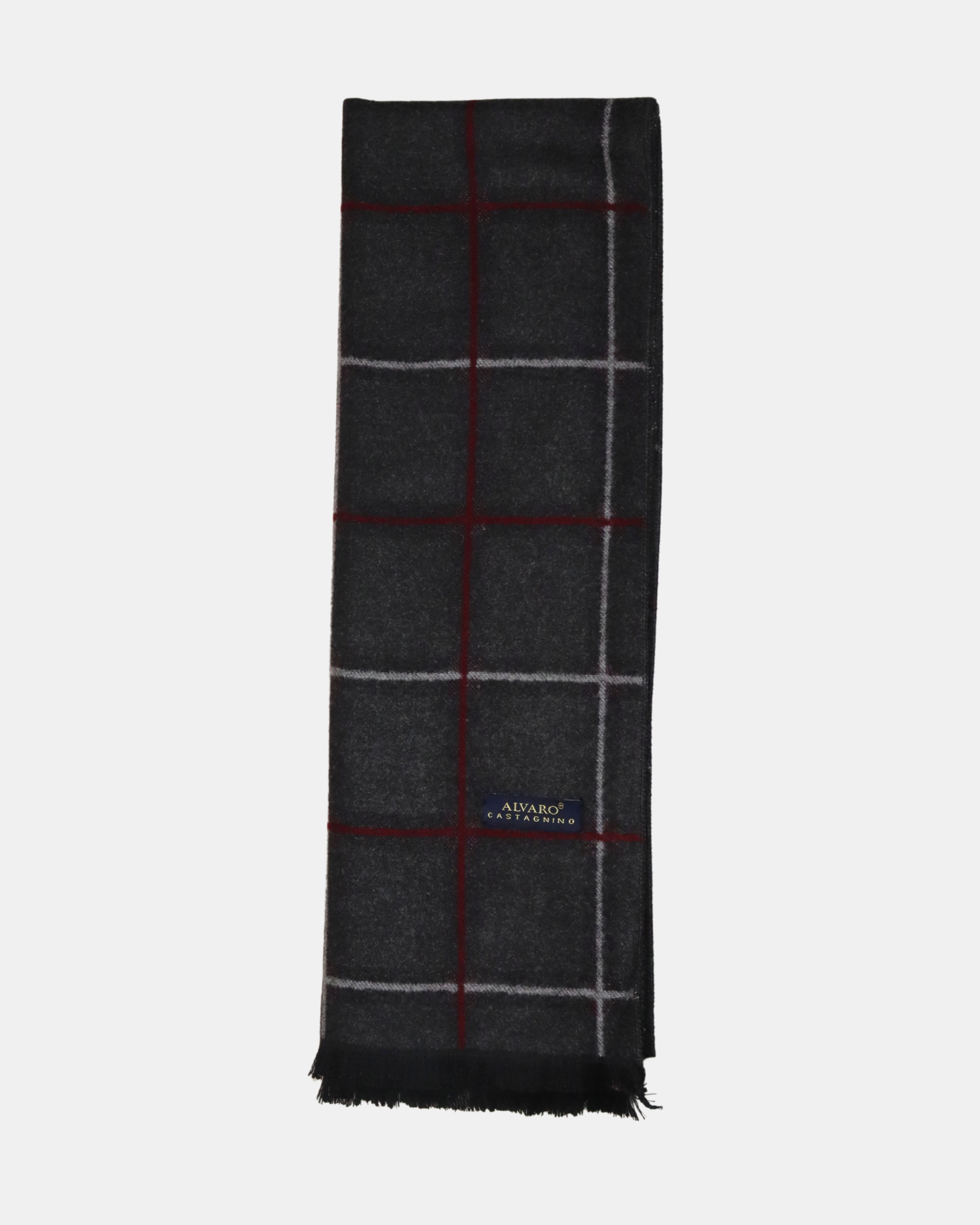 Grey & Red Checked Muffler