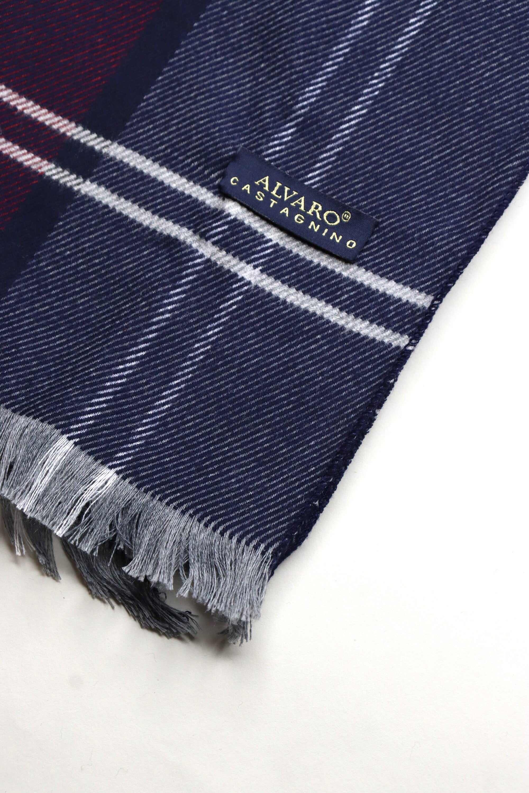 Navy Blue & Maroon Checked Muffler