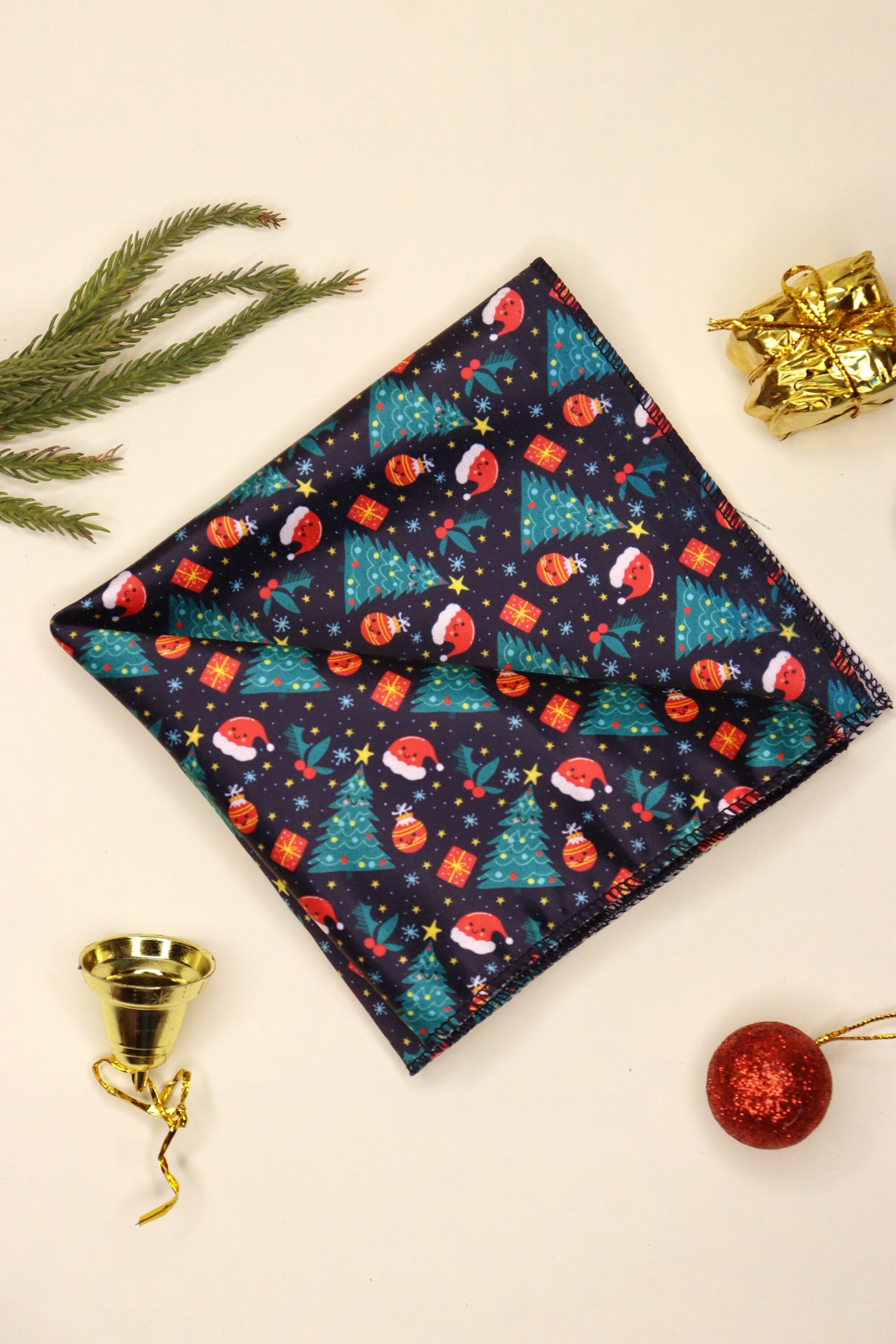 Christmas Blue Pocket Square