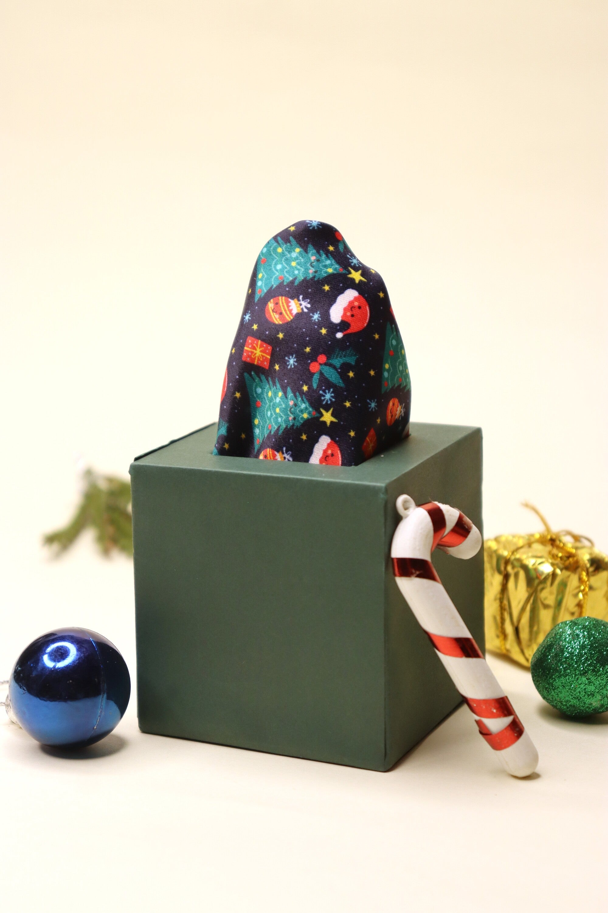 Christmas Blue Pocket Square