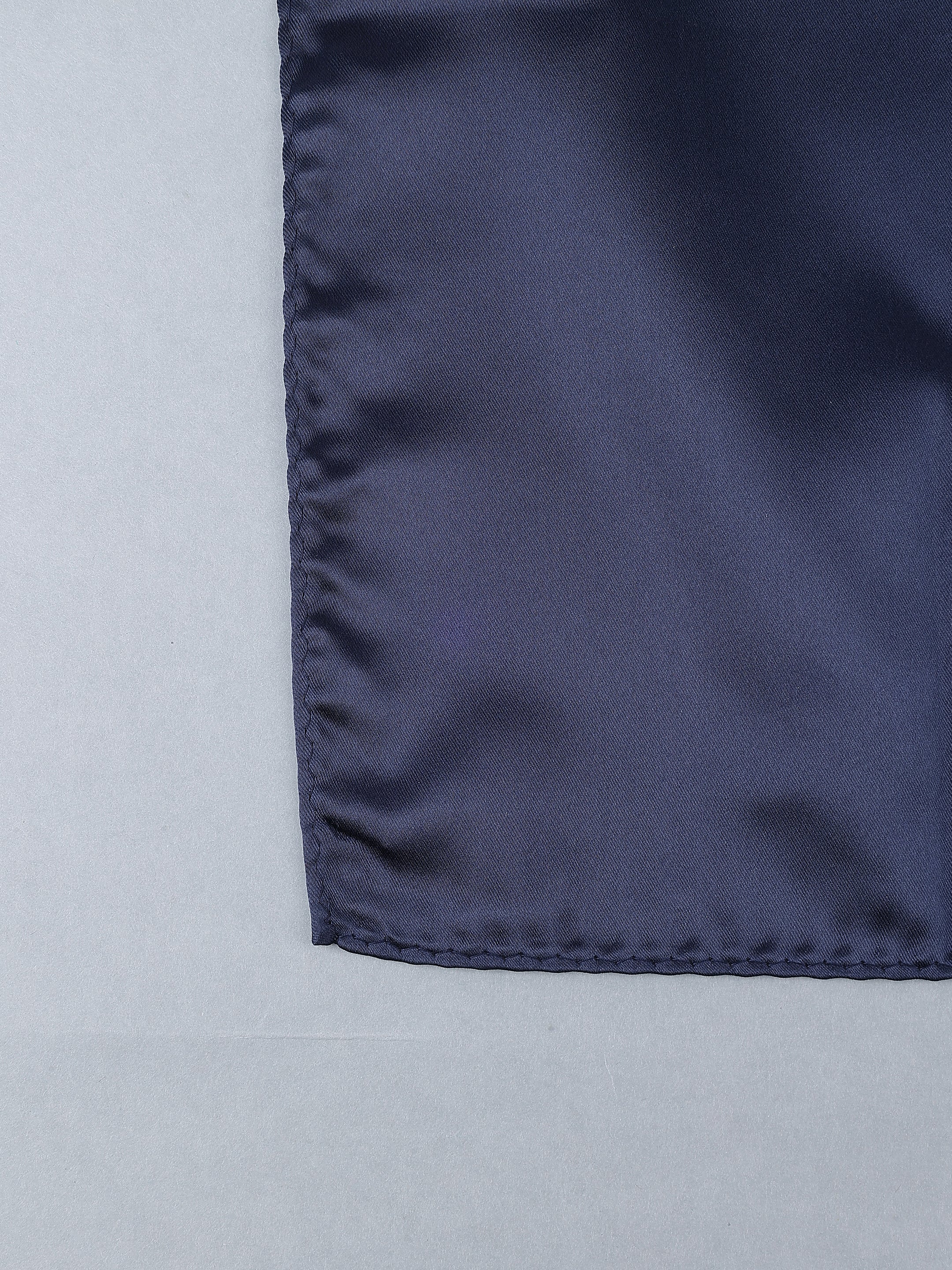 Navy Blue Solid Pocket Square
