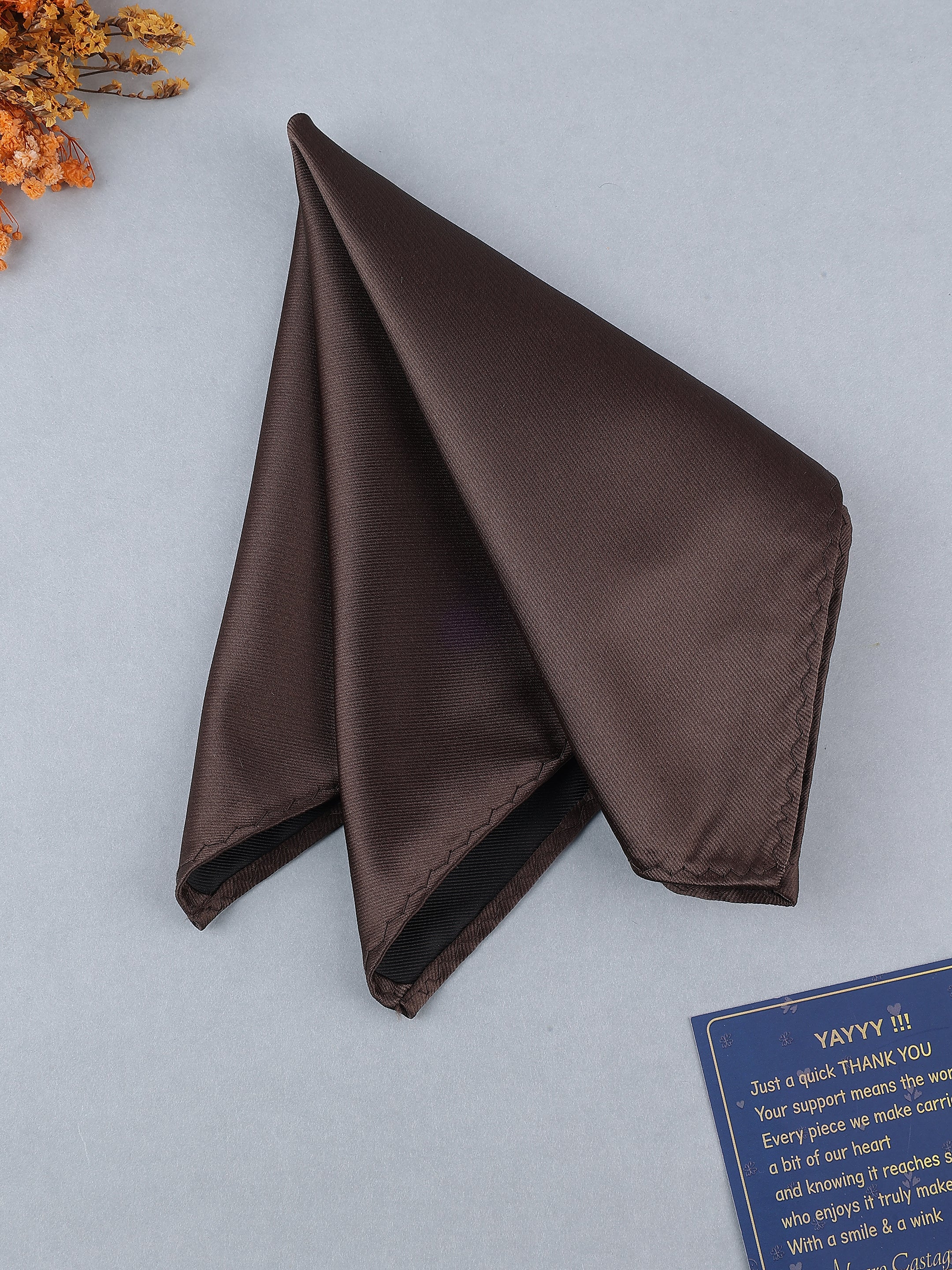 Dark Brown Solid Pocket Square