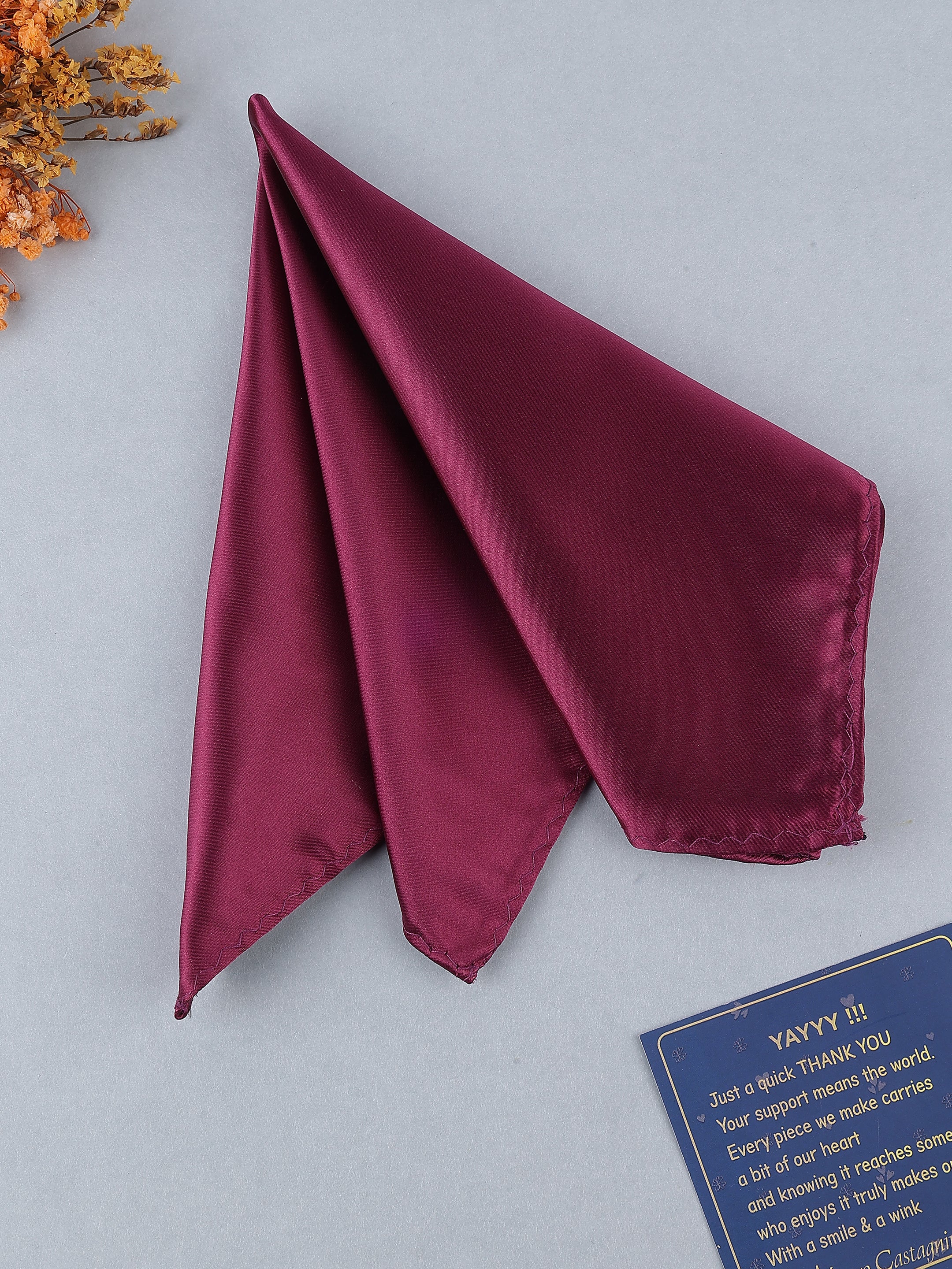 Burgundy Solid Pocket Square