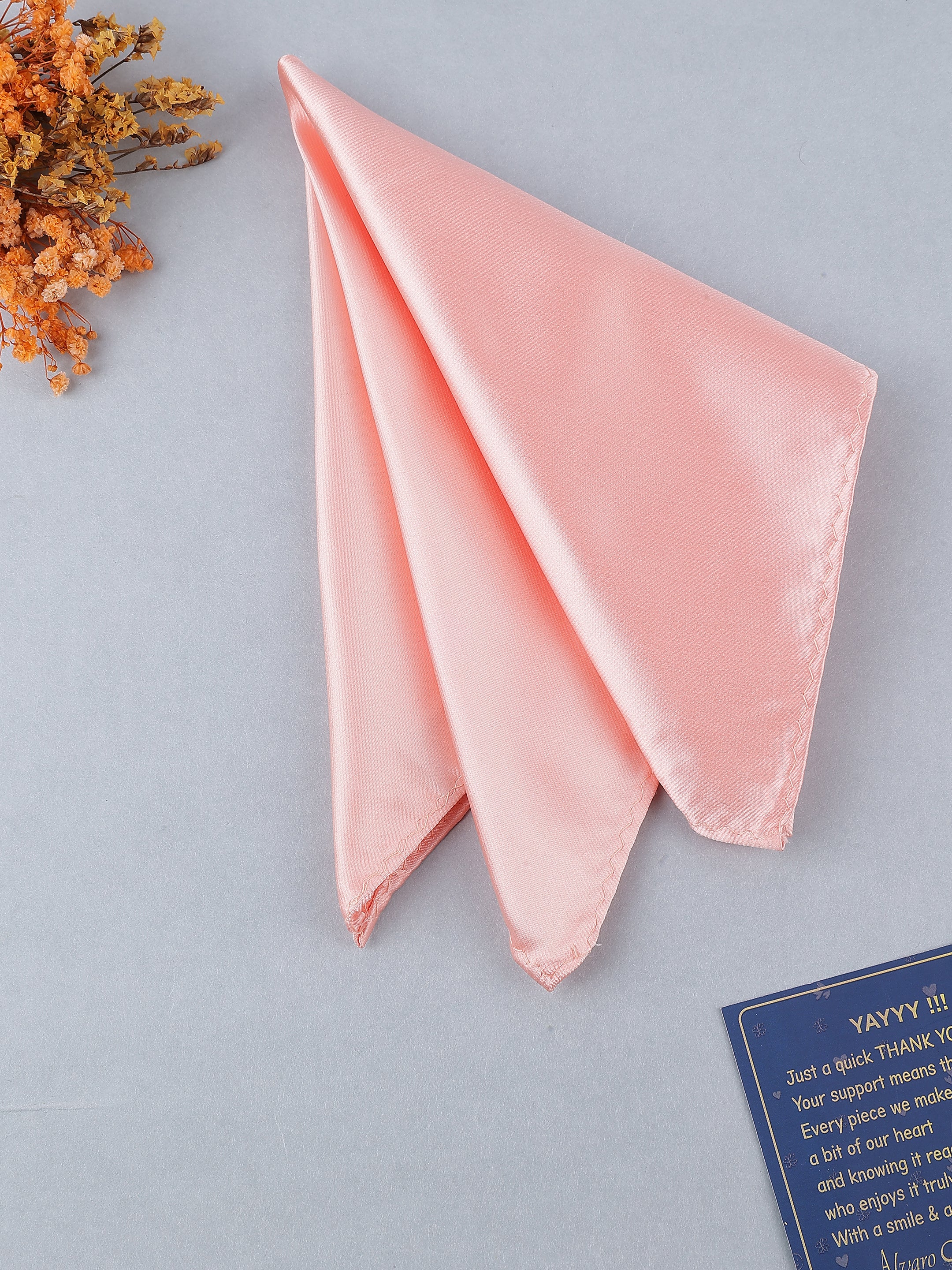 Peach Solid Pocket Square