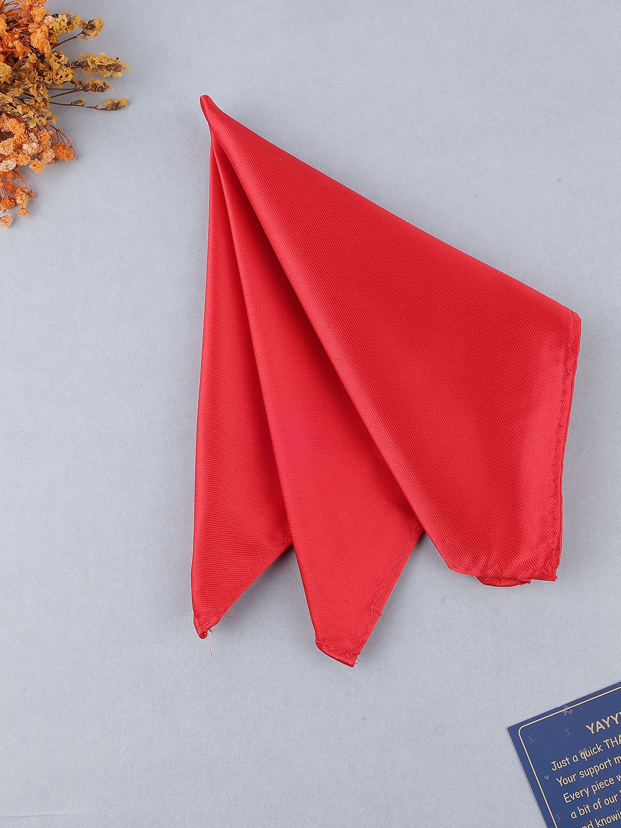 Red Solid Pocket Square