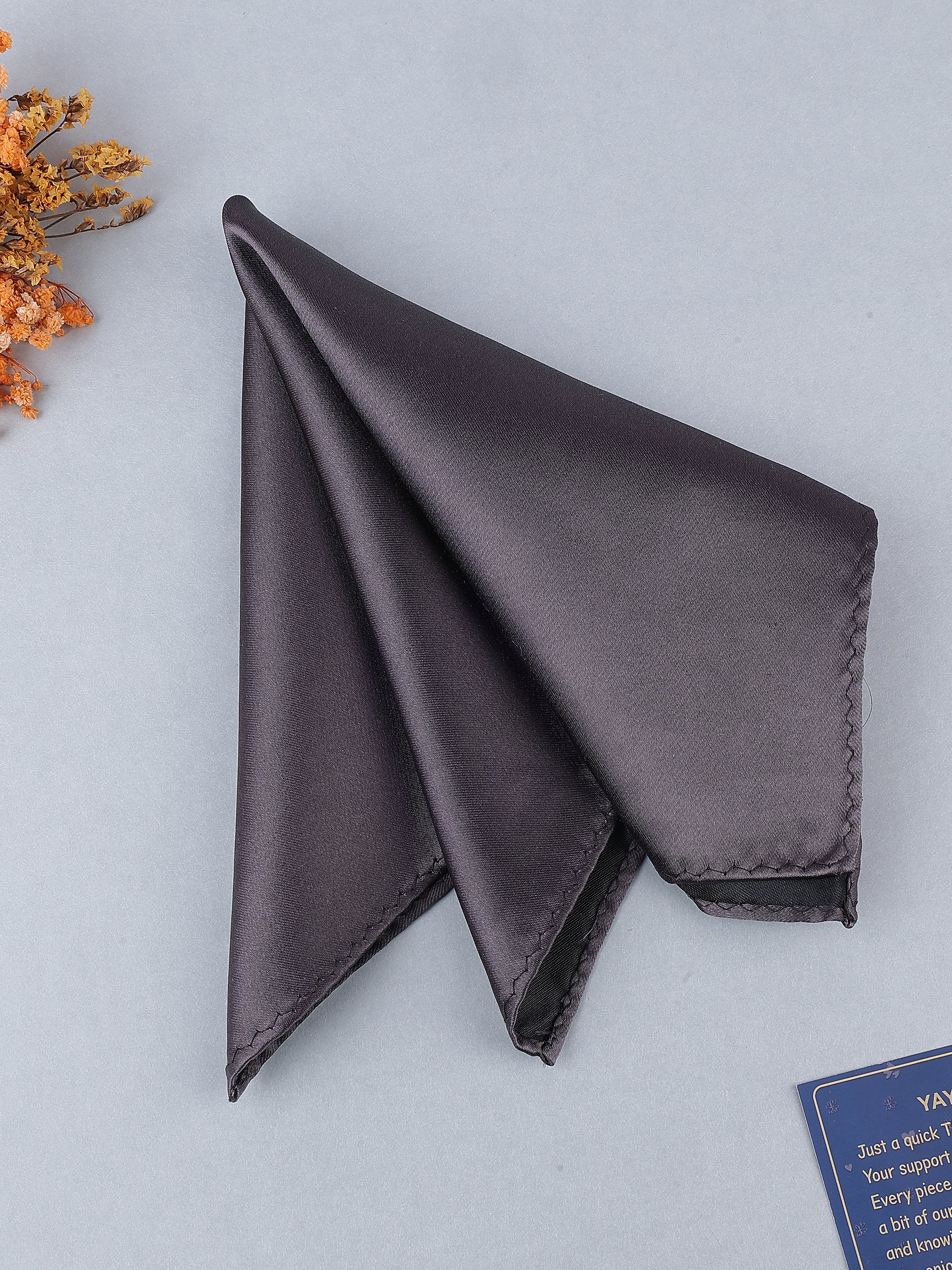 Solid Silk Charcoal Grey Pocket Square