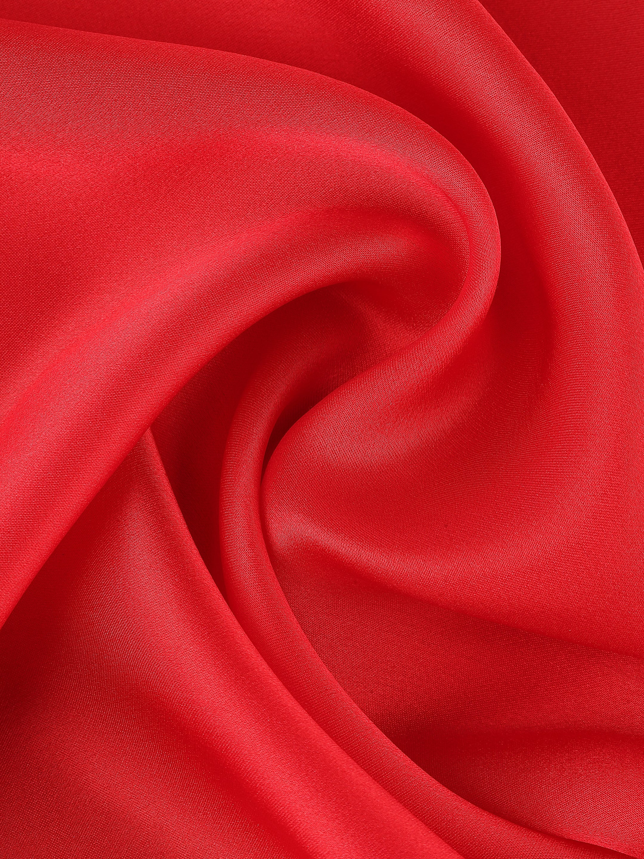 Solid Silk Red Pocket Square
